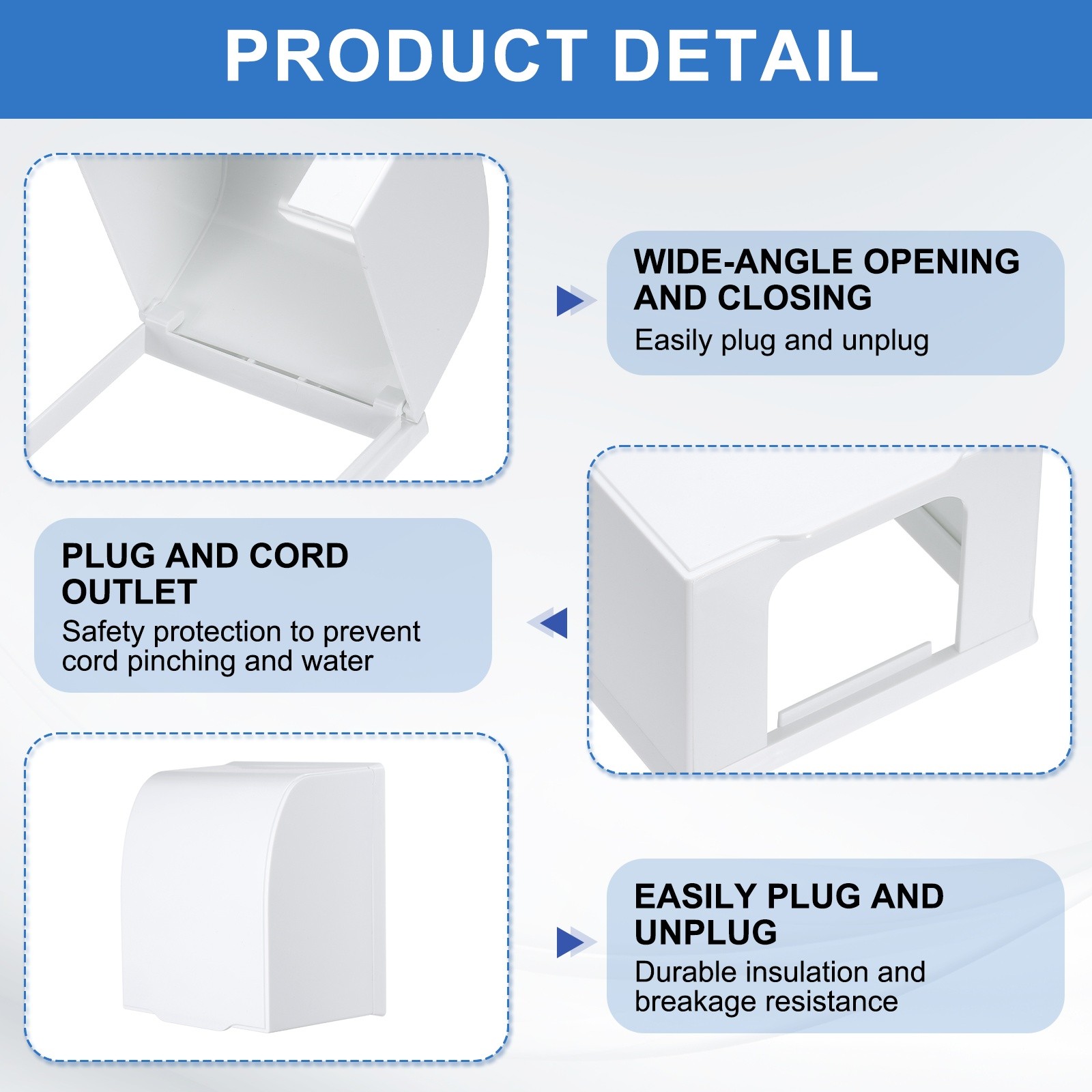 4.41 x 3.94 x 2.8 Inch Outlet Cover Box White