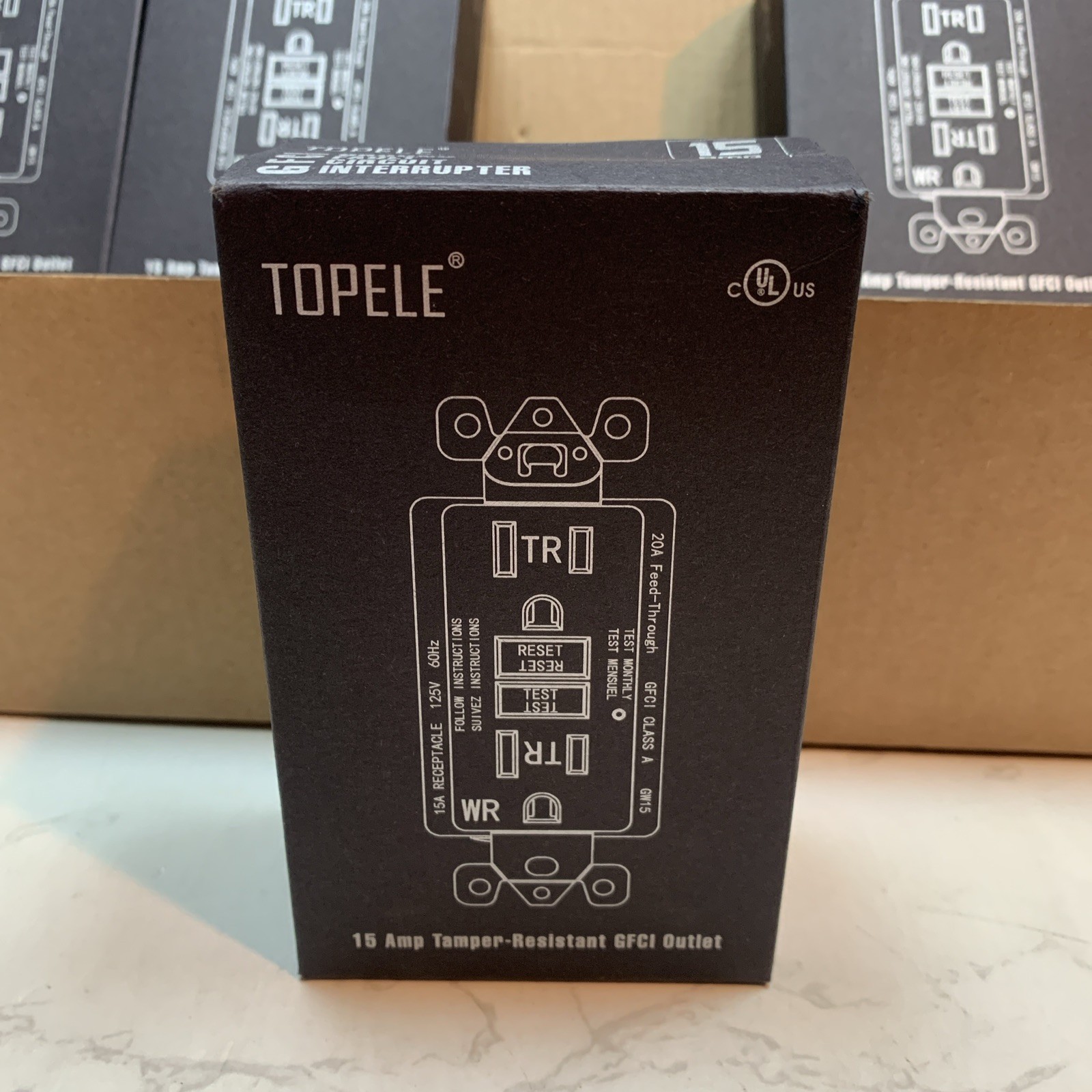 Topele 15 Amp GFCI Outlet 125 Volt Weather-Resistant Tamper-Resistant (10 Pack)