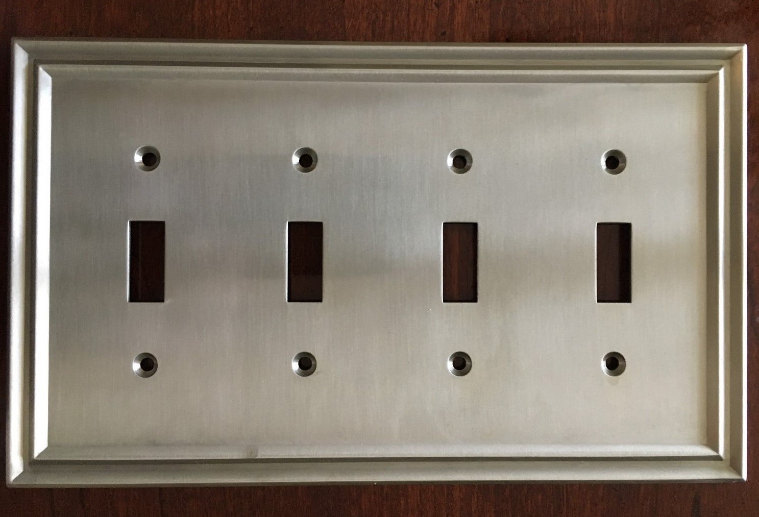 BRAINERD TRADITIONAL QUAD TOGGLE SWITCH PLATE NICKEL W36563-SNE-C FREE SHIP
