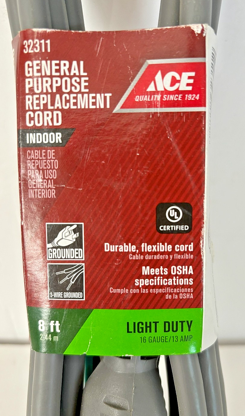 ACE HARDWARE GENERAL PURPOSE REPLACEMENT CORD 16/3 6 FT. BRAND NEW