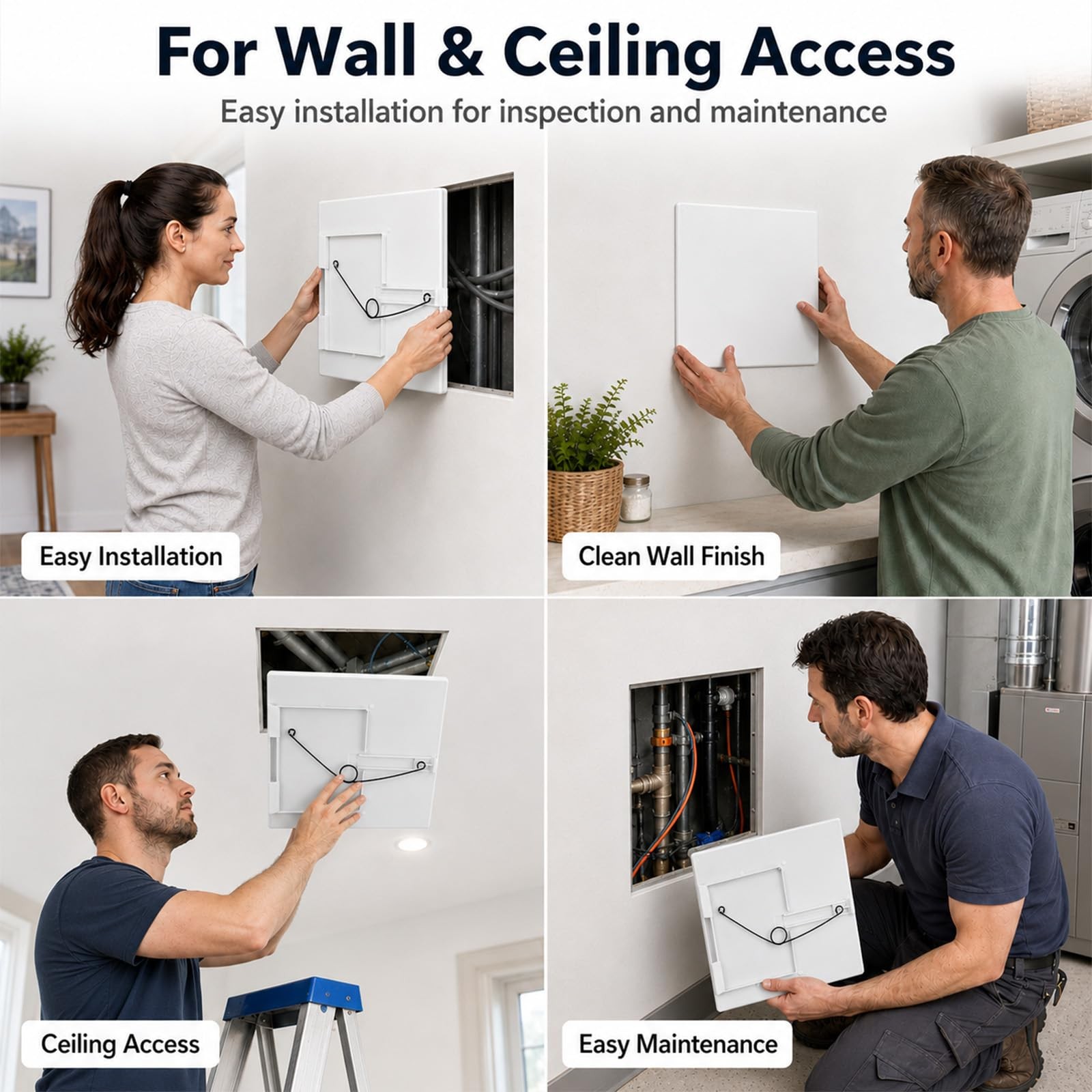 12″x12″ Adjustable Spring Loaded Access Panel for Drywall,Plastic Drywall Cei…