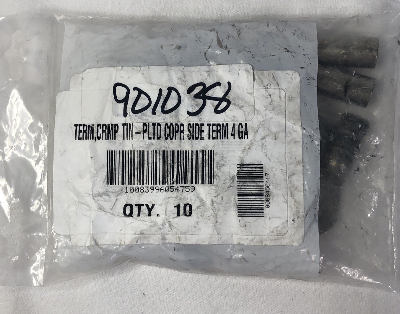 10x Terminal Ring 4ga 3/8″ Side Terminal Tin Plated Copper Seamless Crimp/Solde