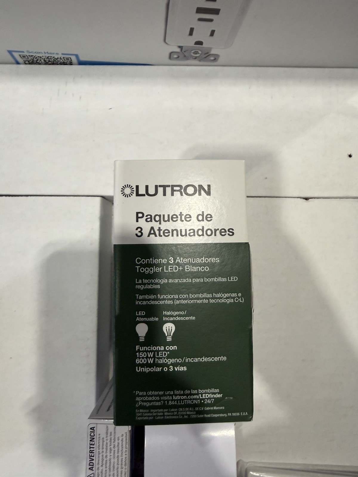 Lutron Toggler 150W LED Dimmer Switch Single-Pole 3-Way White TGCL-153P 3 PACK