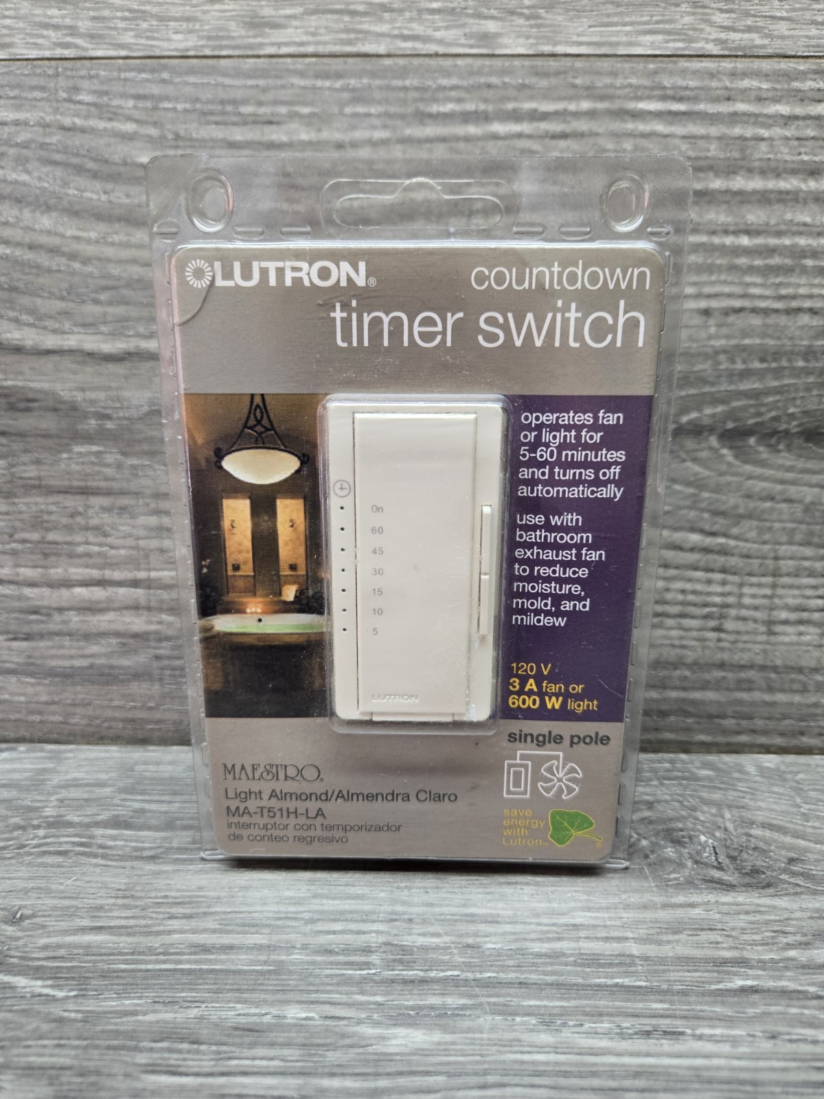 Lutron Maestro Countdown Timer Switch Light Almond MA-T51H-AL
