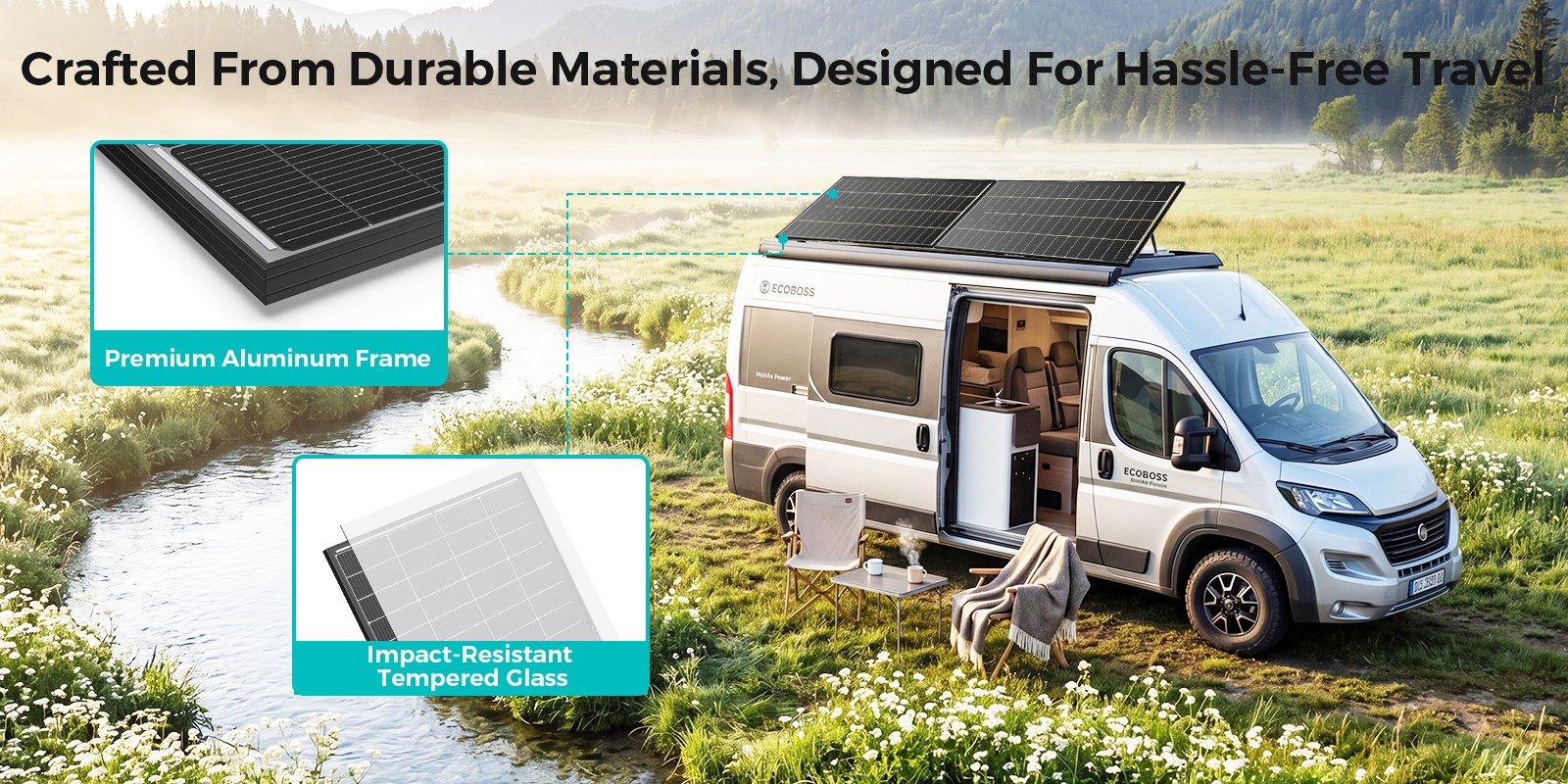 ECOBOSS 100W 200W 600W 1200W Bifacial Solar Panels N-Type 16BB Mono 25% Off-Grid