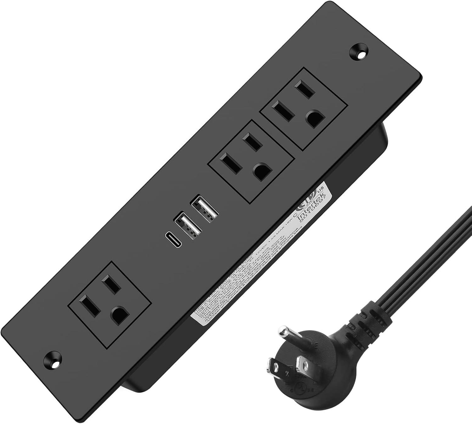 Recessed Power Strip, Furniture Drawer Outlet with 20W PD USB-C & 18W QC3.0 U…