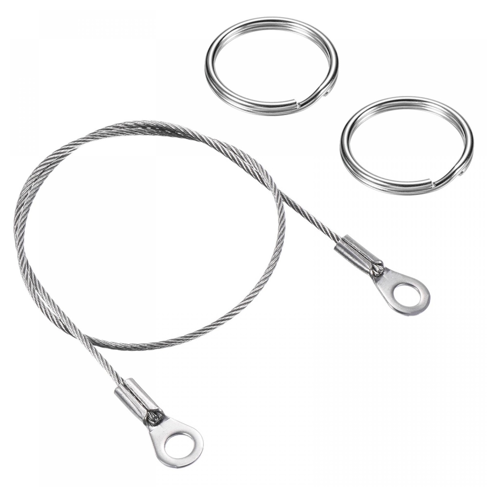 PATIKIL Stainless Steel Lanyard Cable 1.5mmx30cm, 6 Pack Silver
