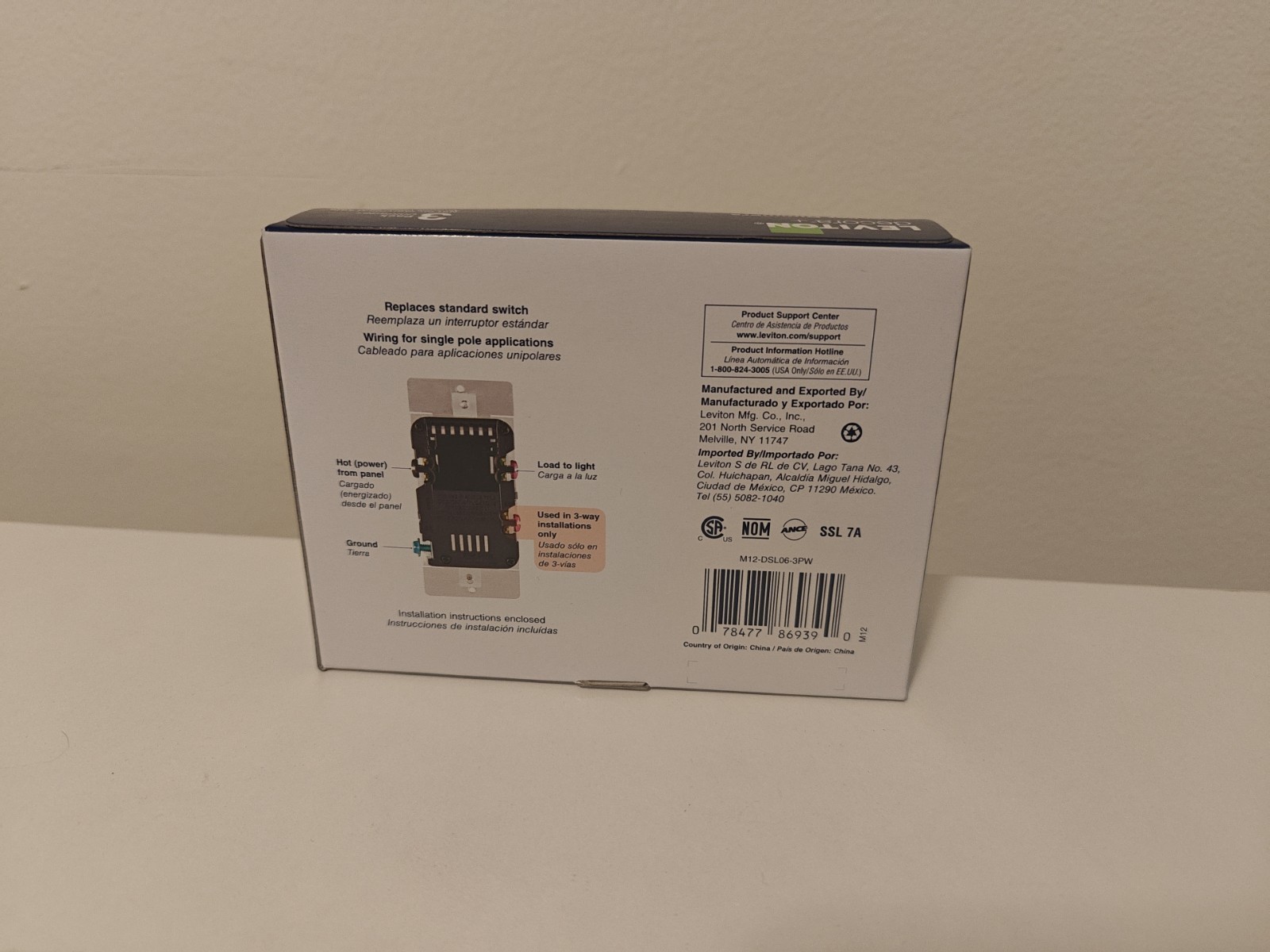 Leviton Decora+ 3-Pack DSL06-3PW Rocker Dimmers with Slide Bar