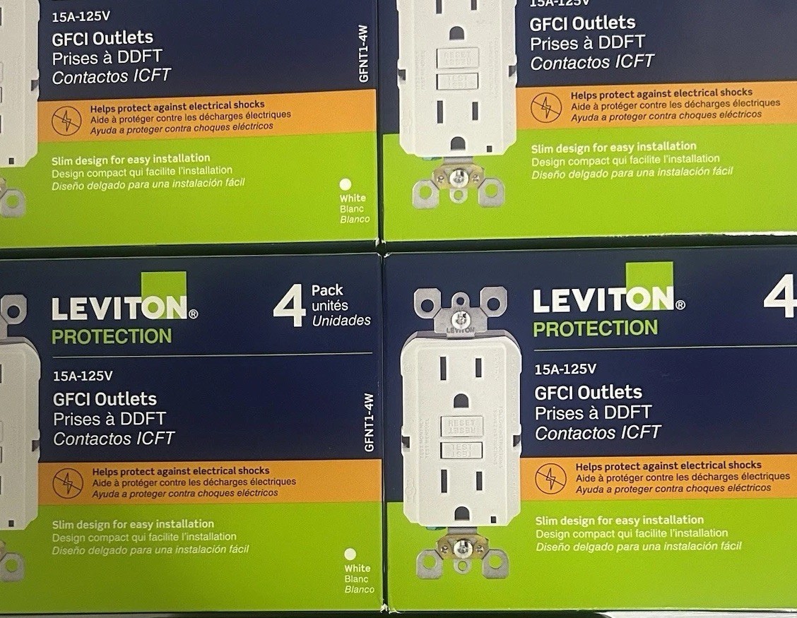 Leviton Protection GFNT1-4W -15A GFCI Outlets (4PACK ) Total 16 FREE SHIPPING