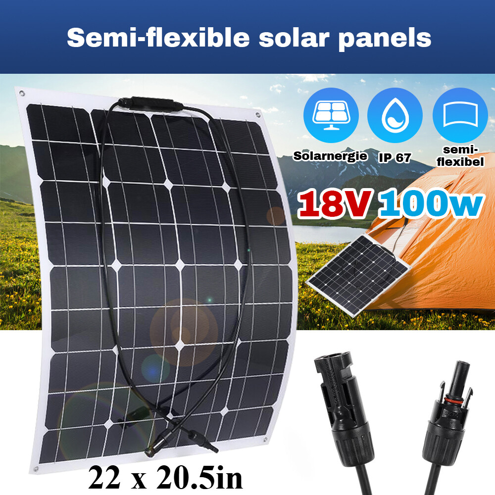 100W 200W 300W Flexible Mono Solar Panel 12V Portable for RV Camping Home Boat