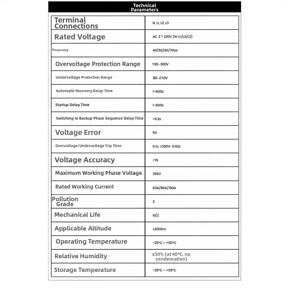 220V Overvoltage Undervoltage Protector with Auto Switching and Delayed Restart