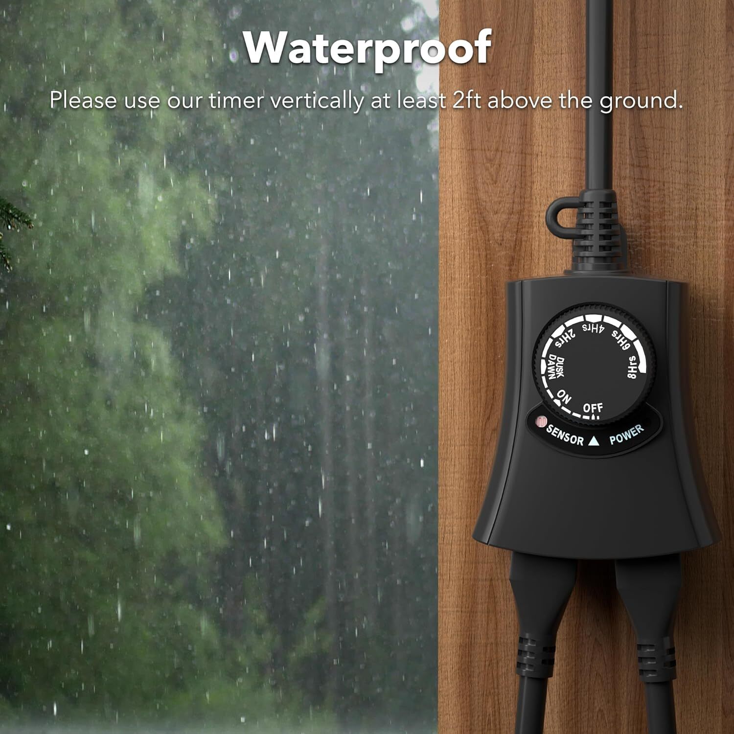 HBN Outdoor Light Timer Weatherproof Photocell Dusk to Dawn Light Sensor Timer