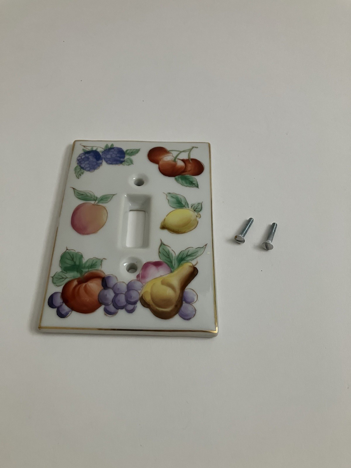Kelvin Fine China 1960 Fruit Light Switch Cover Plate Grapes Vtg MCM Antique