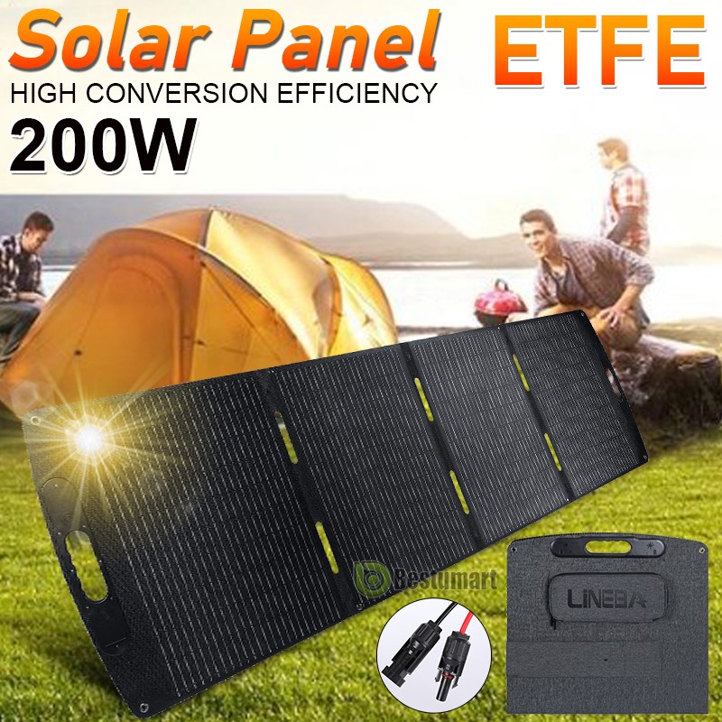 Monocrystalline Solar Panel 200W Foldable ETFE w/ Controller for RV Camping Boat