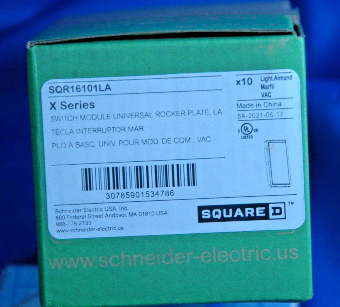 Square D Switch Module Rocker Plate 10 Pack USA Seller Almond