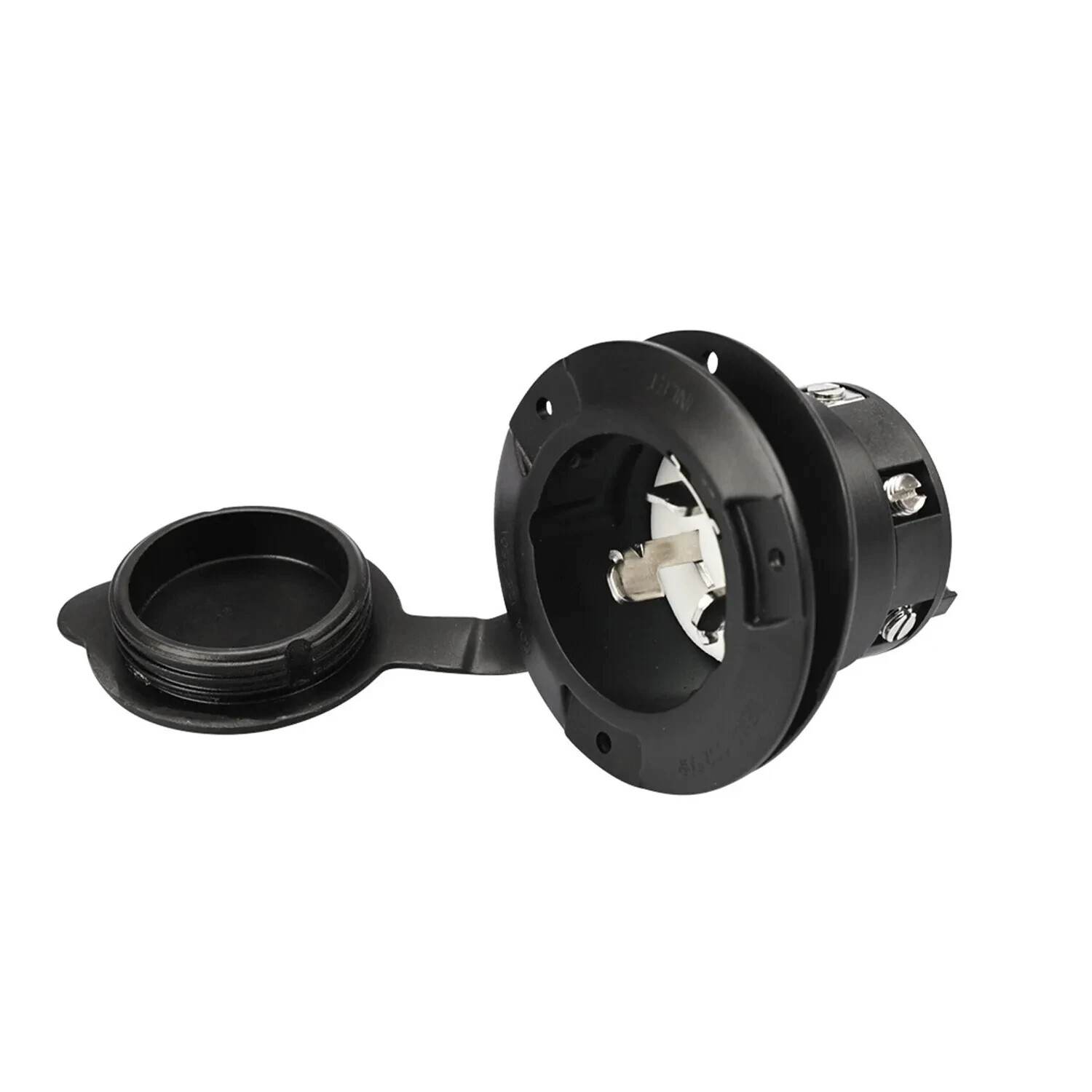 Flanged Inlet 50 Amp 125/250V RV Power Inlet Plug SS2-50P w/Waterproof Cover