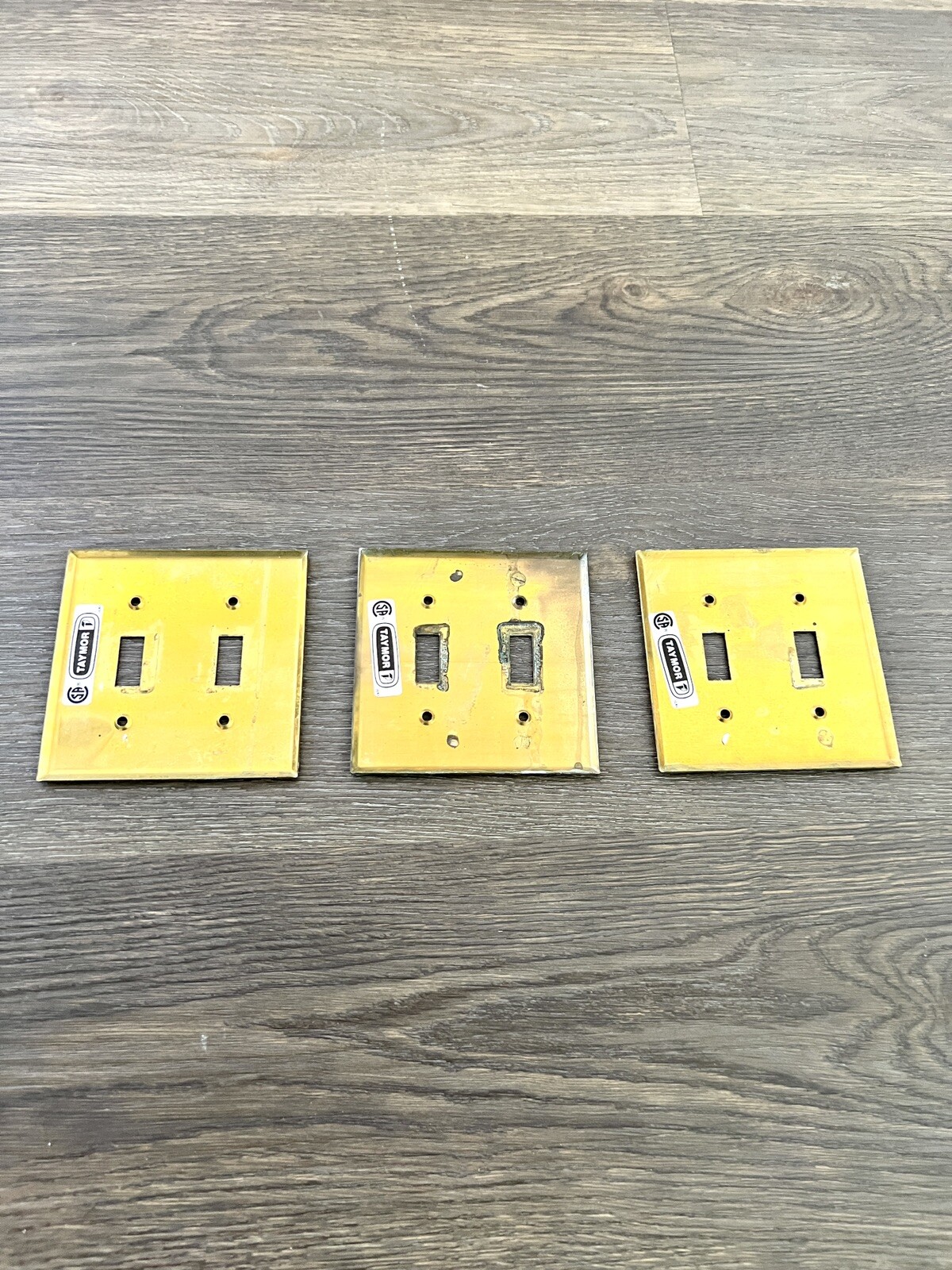 Lot of 3 Vintage Double Light Switch Brass Traditional Cover Plates – TAYMOR