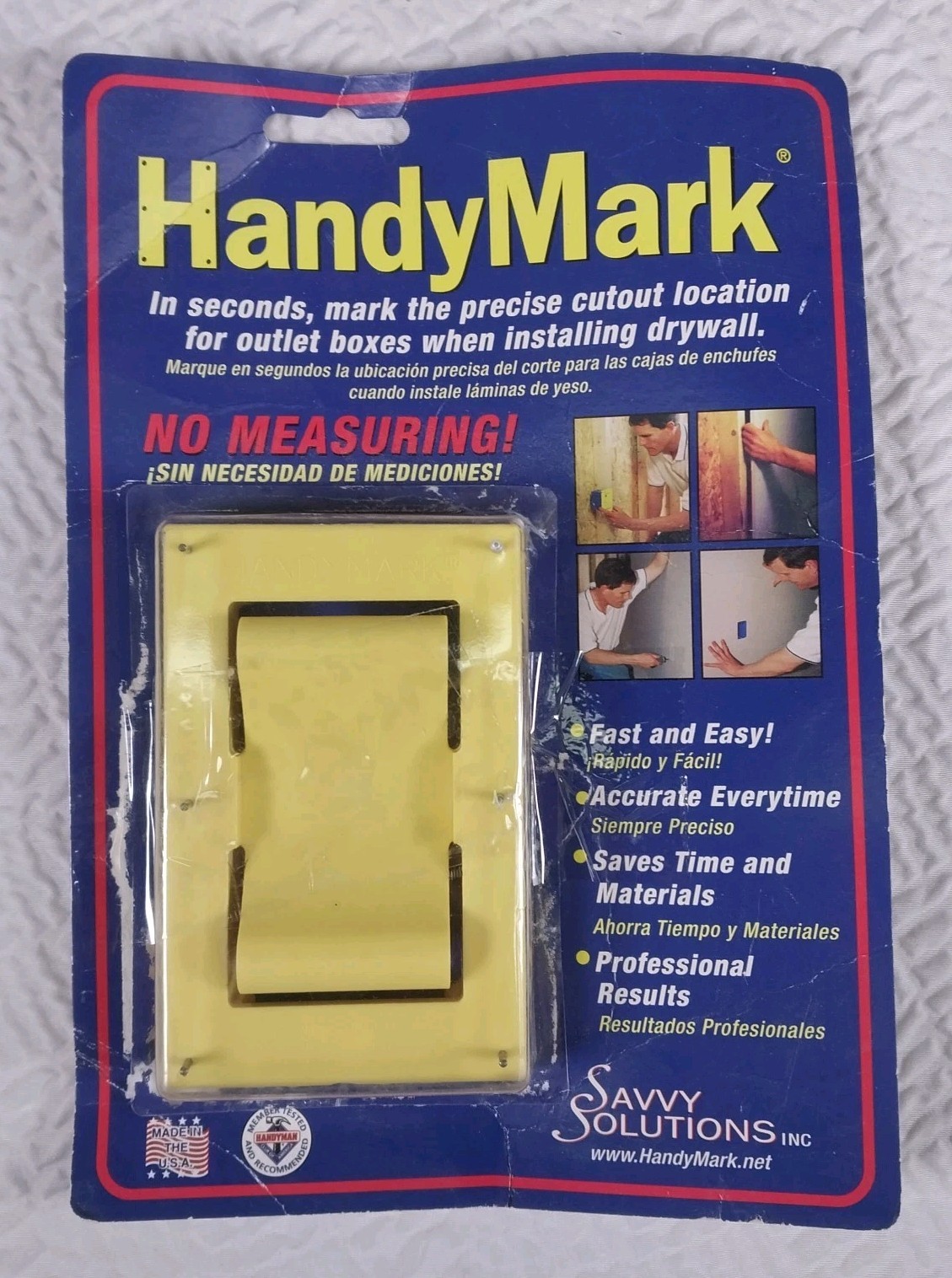 HandyMark Electrical Outlet Box Cutout Jig ABS Plastic Drywall Marking Tool USA