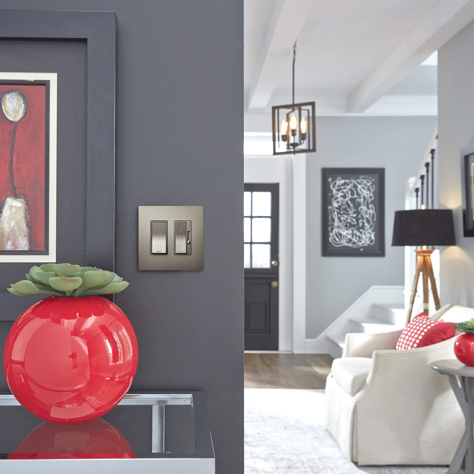 Silver Low Profile Wall Plate Modern Easy Install Scratch Resistant for Decor…