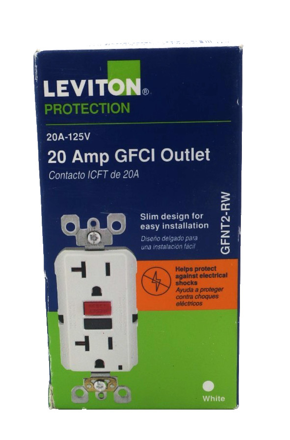 Leviton Protection 20 AMP 125V GFCI Outlet GFNT2-RW White NEW!