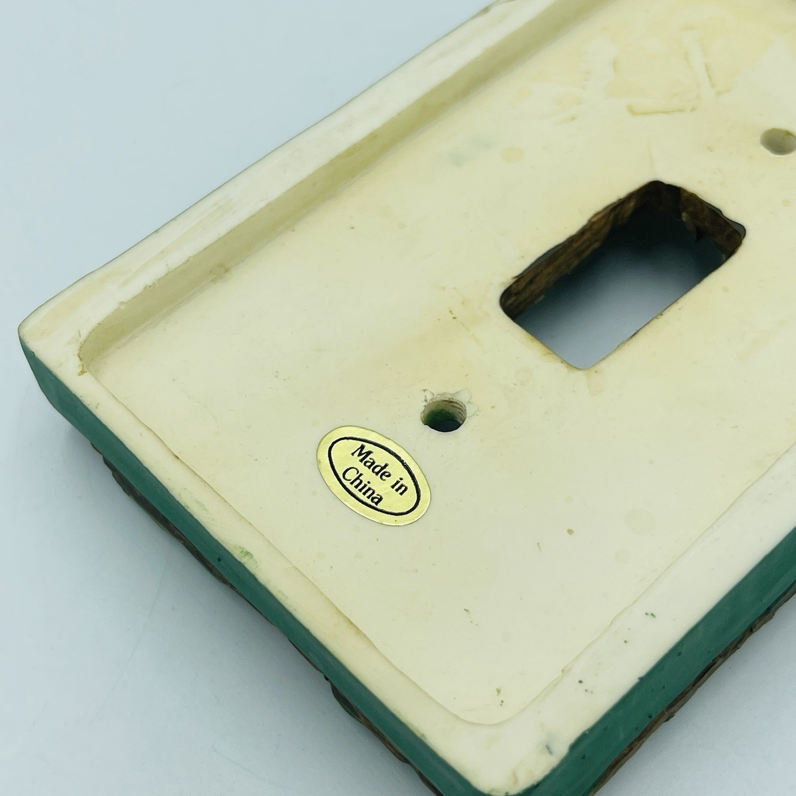 Switch Cover Hummingbird & Floral Light Green Resin 3D Single Toggle