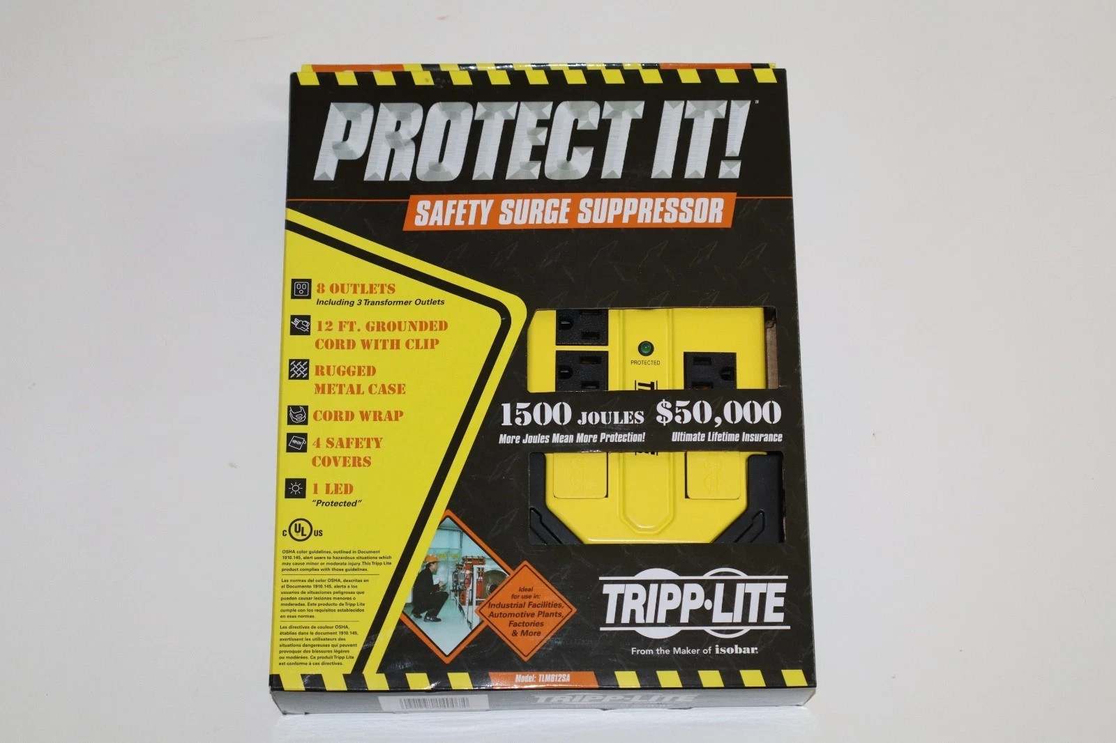 NEW Tripp Lite TLM812SA 8 Outlets Protect It! Industrial Safety Surge Protector