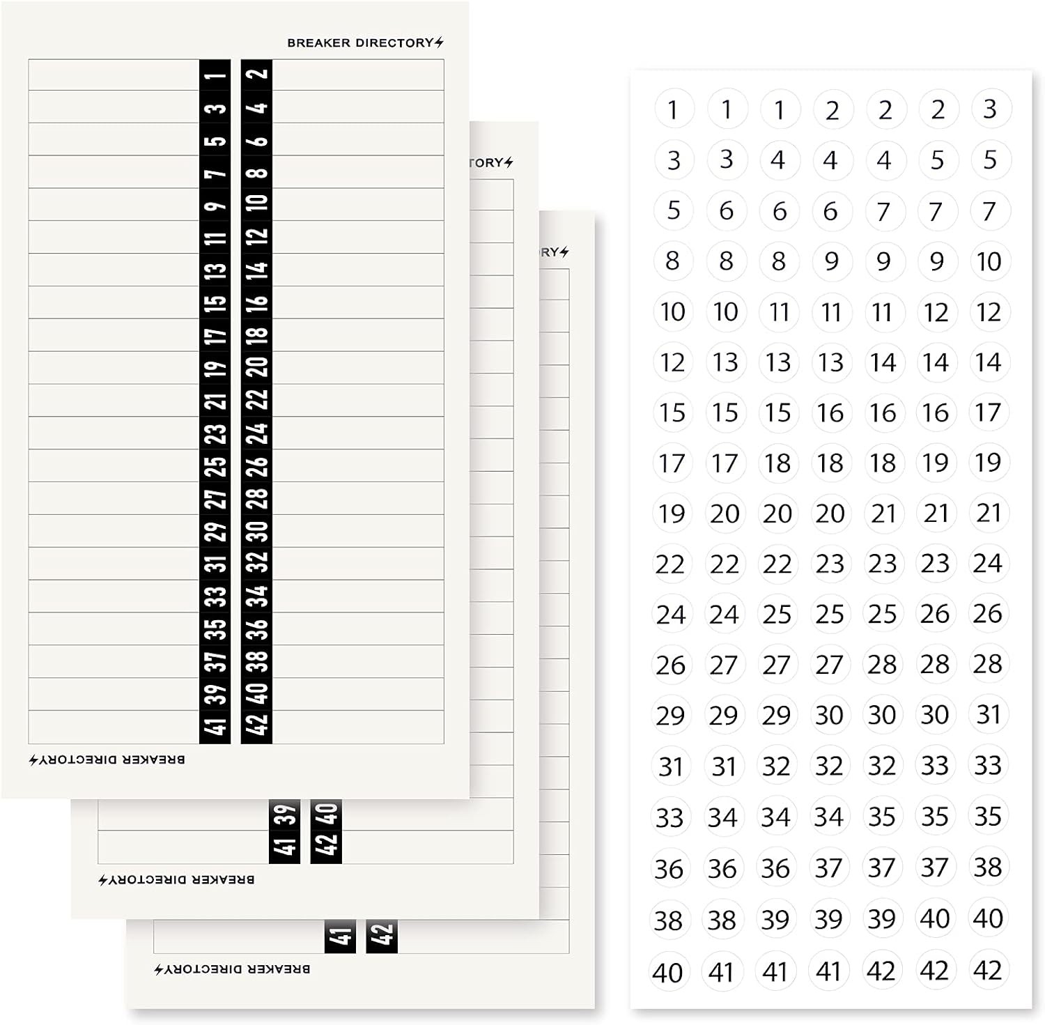 Gersoniel Breaker Panel Labels Electrical Electric Box Sticker Number Directory