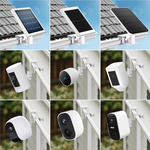 Gutter Mount for Ring Solar Panel & Camera, 2 Pack White Aluminum Alloy No