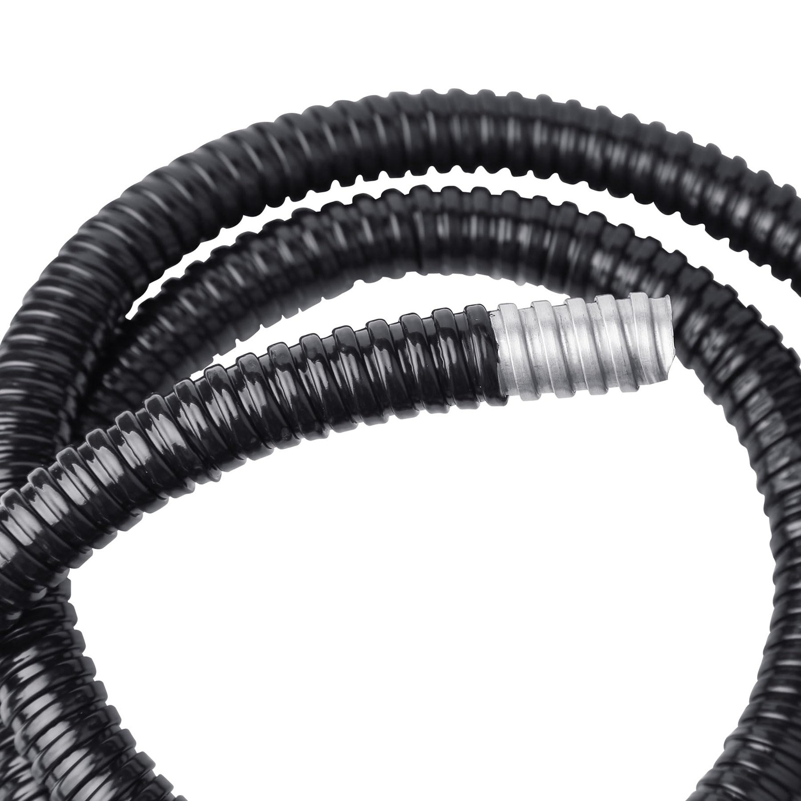 Qlvily 1/2 inch x 50 ft Flexible Electrical Conduit, PVC Coated 1/2″, Black
