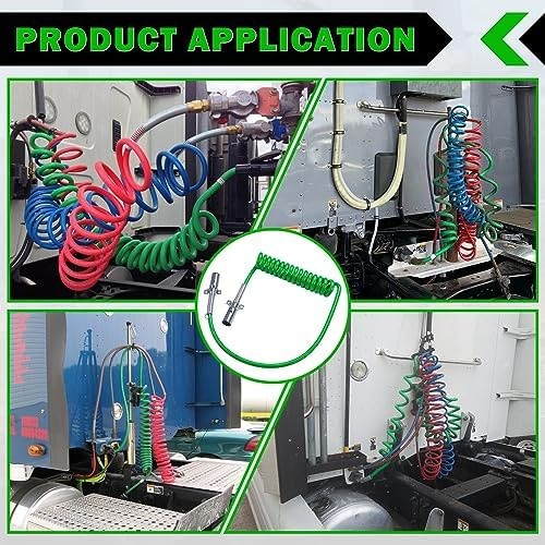CheeMuii 7 Way Coiled Trailer Cord 15FT Long Tail ABS Electrical Power Wire A…