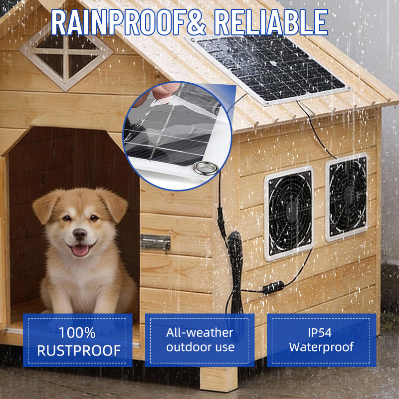 Solar Exhaust Fan Greenhouses &Powered for ChickenCoop,Attics, Barns & DogHouses