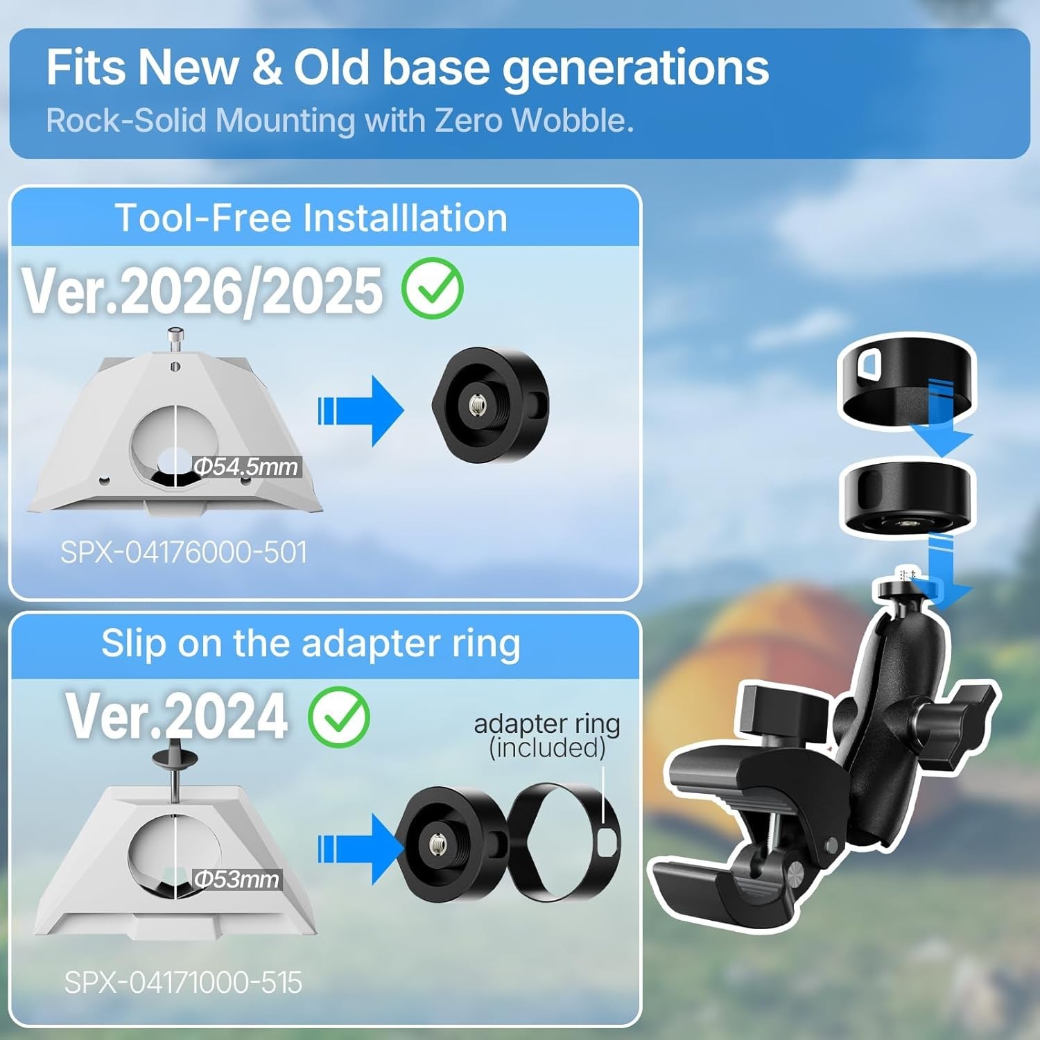 Soporte de sujeción y adaptador de tubo 2 en 1 para Starlink Mini (2024–2026), d