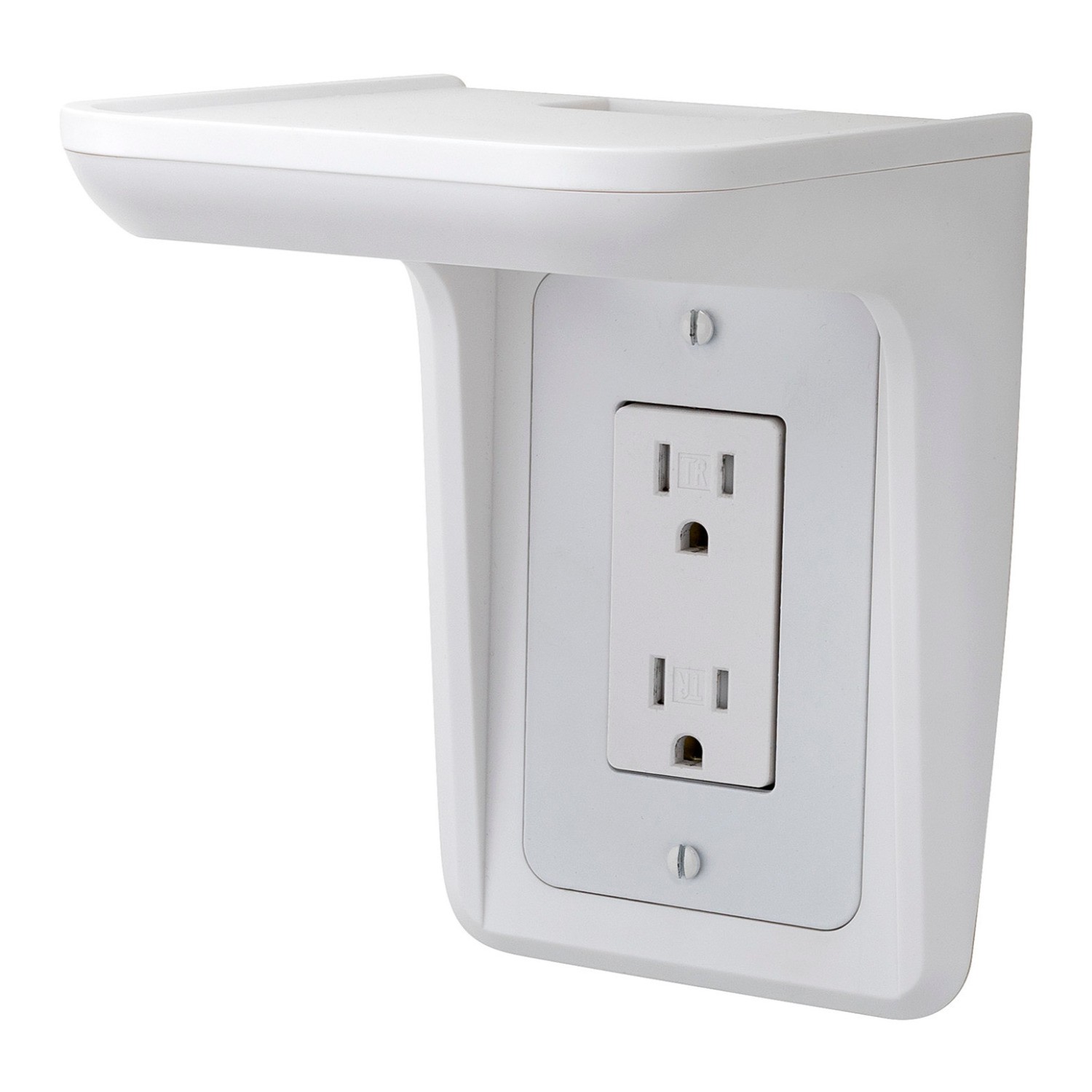 Knox Gear Multipurpose Outlet Wall Shelf Built-in Cable Management (White)
