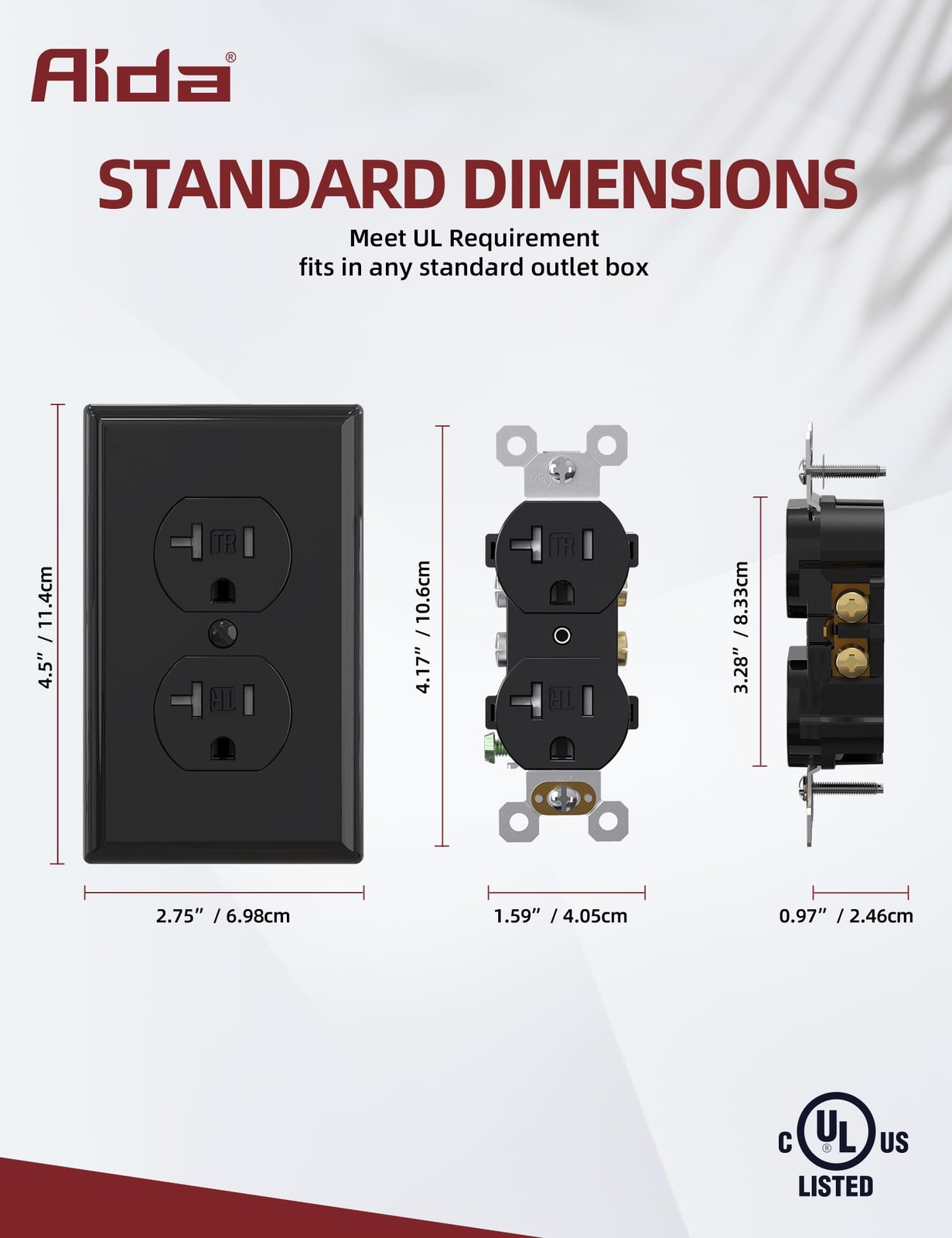 Aida 20 Amps Outlets Duplex Electrical Receptacle Outletstamper