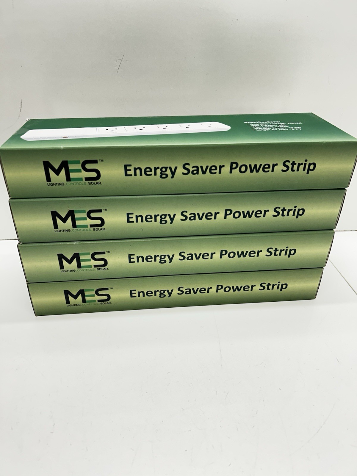 New Lot Of 4 Energy Saver Electrical Power Strips 5 Outlet Length Of Cord 2 Feet