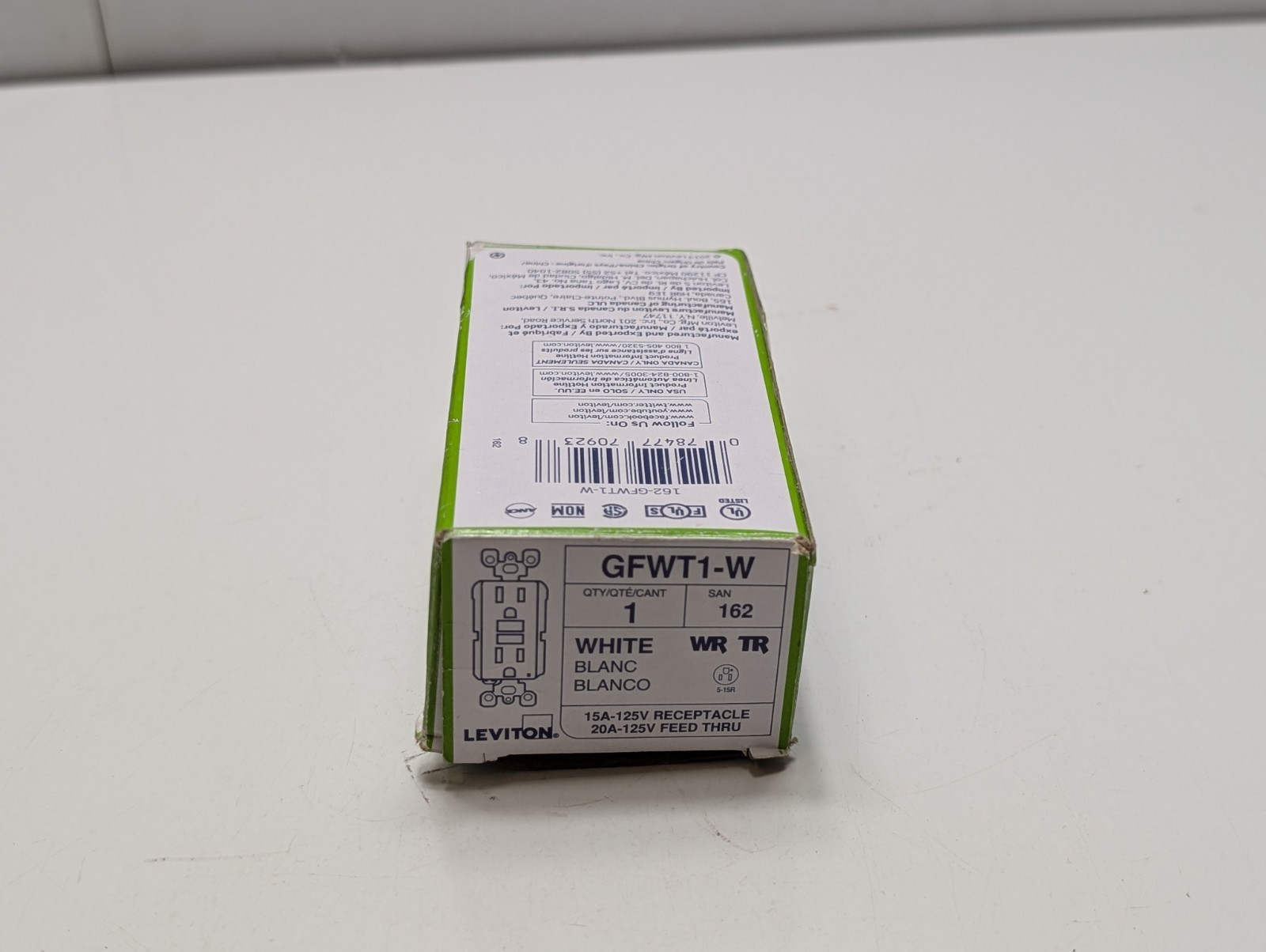 LEVITON GFWT1-W Self-Test SmartlockPro Slim GFCI Weather-Resistant Receptacle