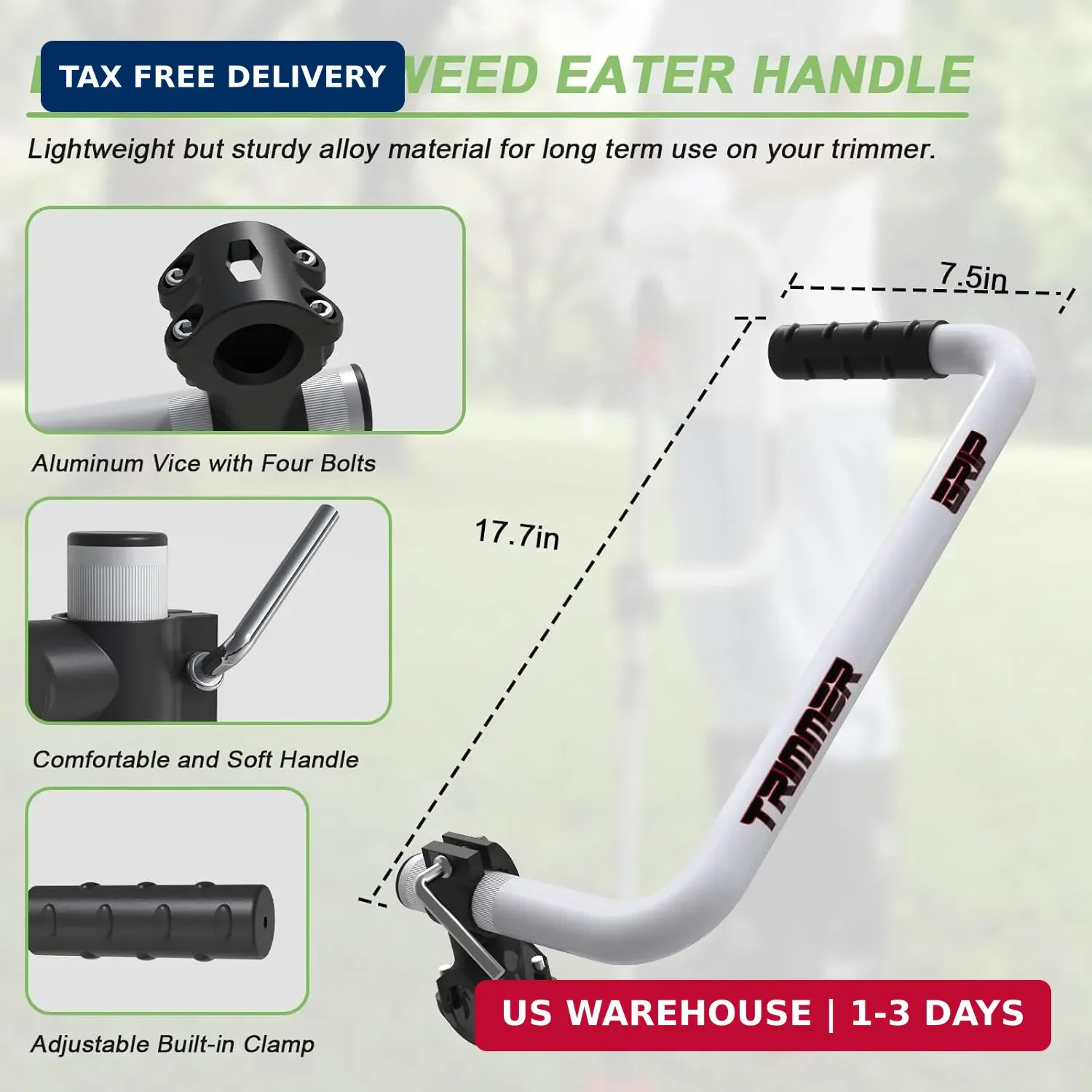 Weedeater Handle, Weedeater Handle Extension, Ergonomic Trimmer Handle Grip, Str