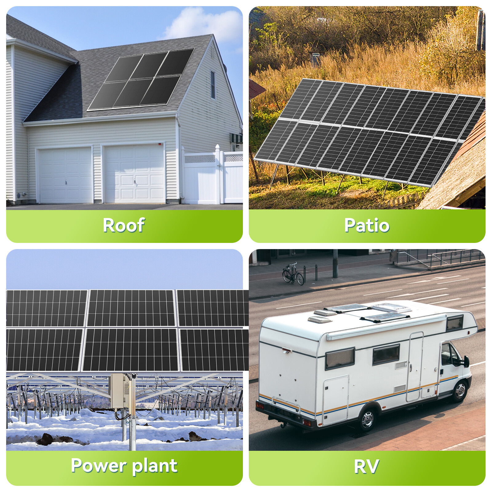 200W-1KW Watt Mono Solar Panel 12V Charging Off-Grid battery power RV Home Boat