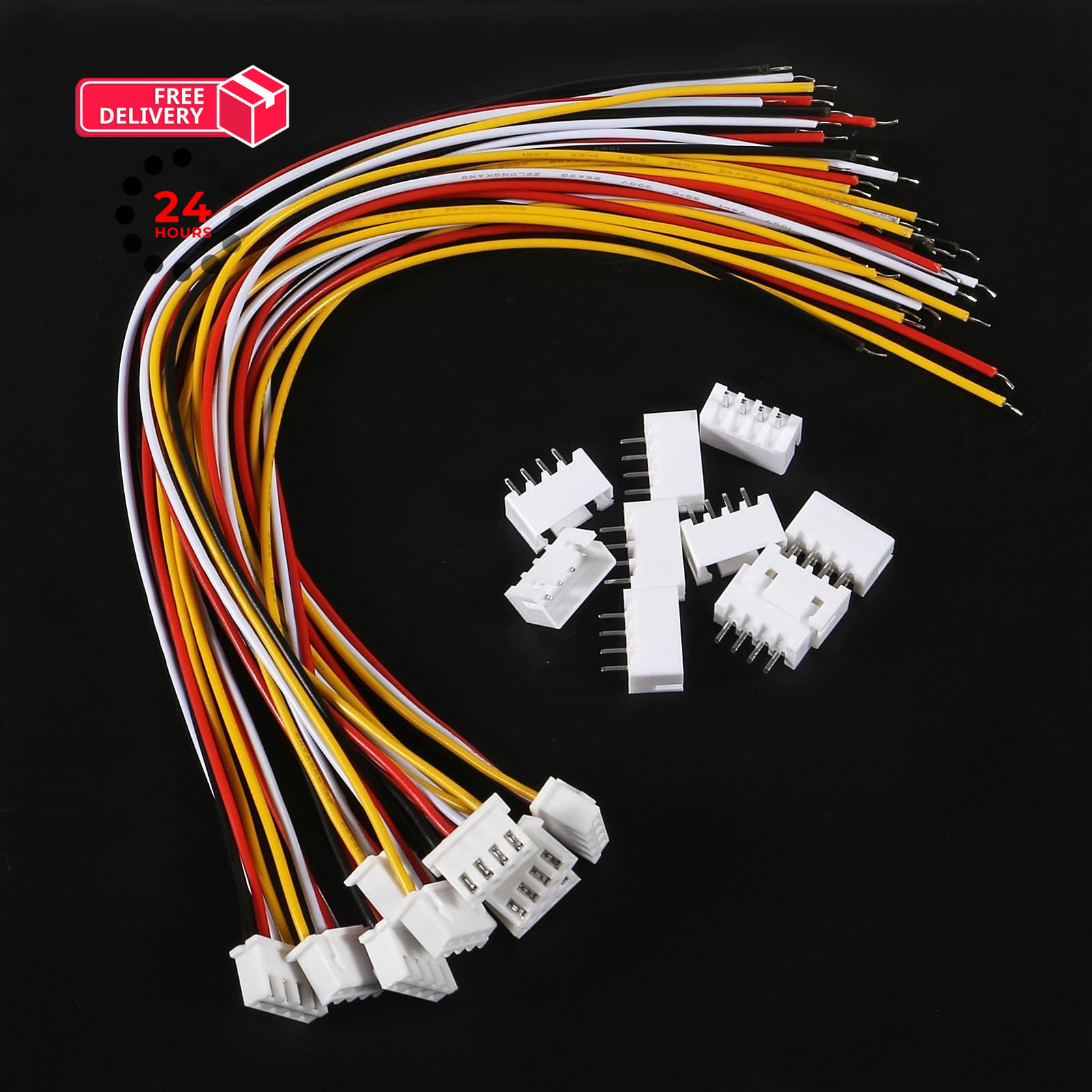 ACEIRMC 10Pairs JST-XH Connector Kit, XH 2.54mm 4 Pin Header Male and 4P