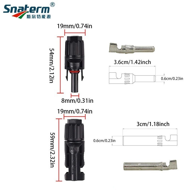 Male Female Wire Cable Connector Set 30A 1000V For Solar Panel Waterproof PV Set
