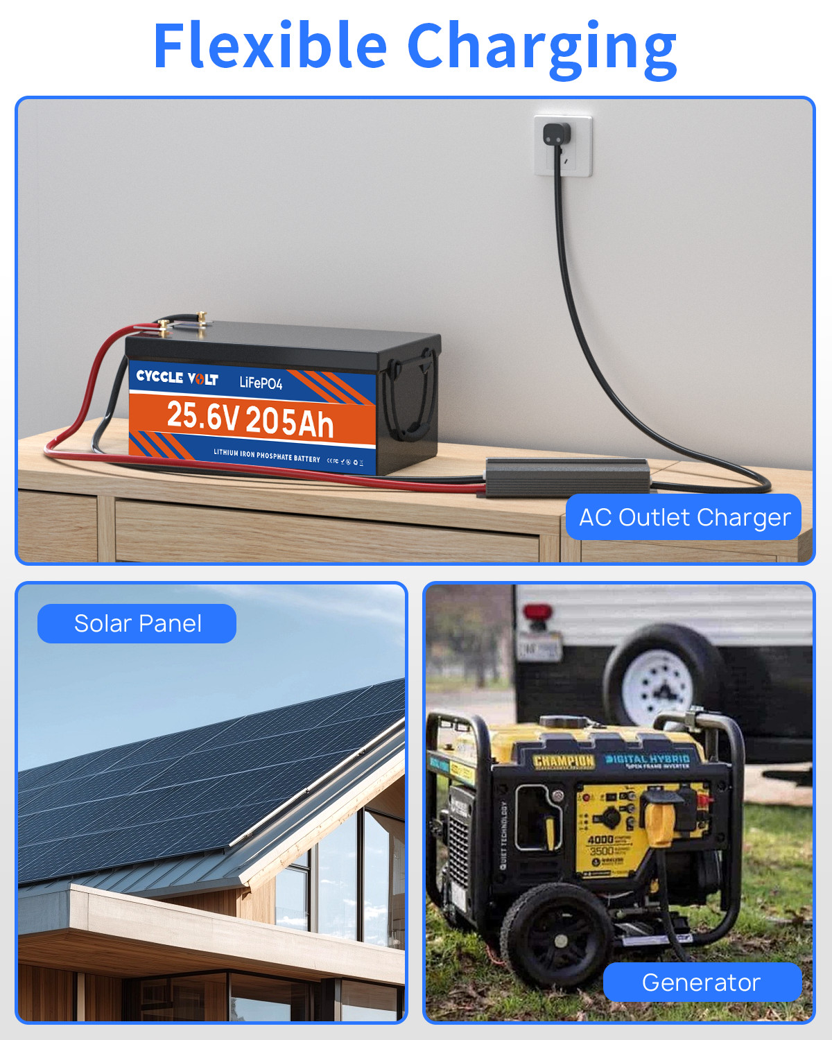 24V 200/205Ah LiFePO4 Lithium Battery 20000+ Deep Cycle 200A BMS RV Solar
