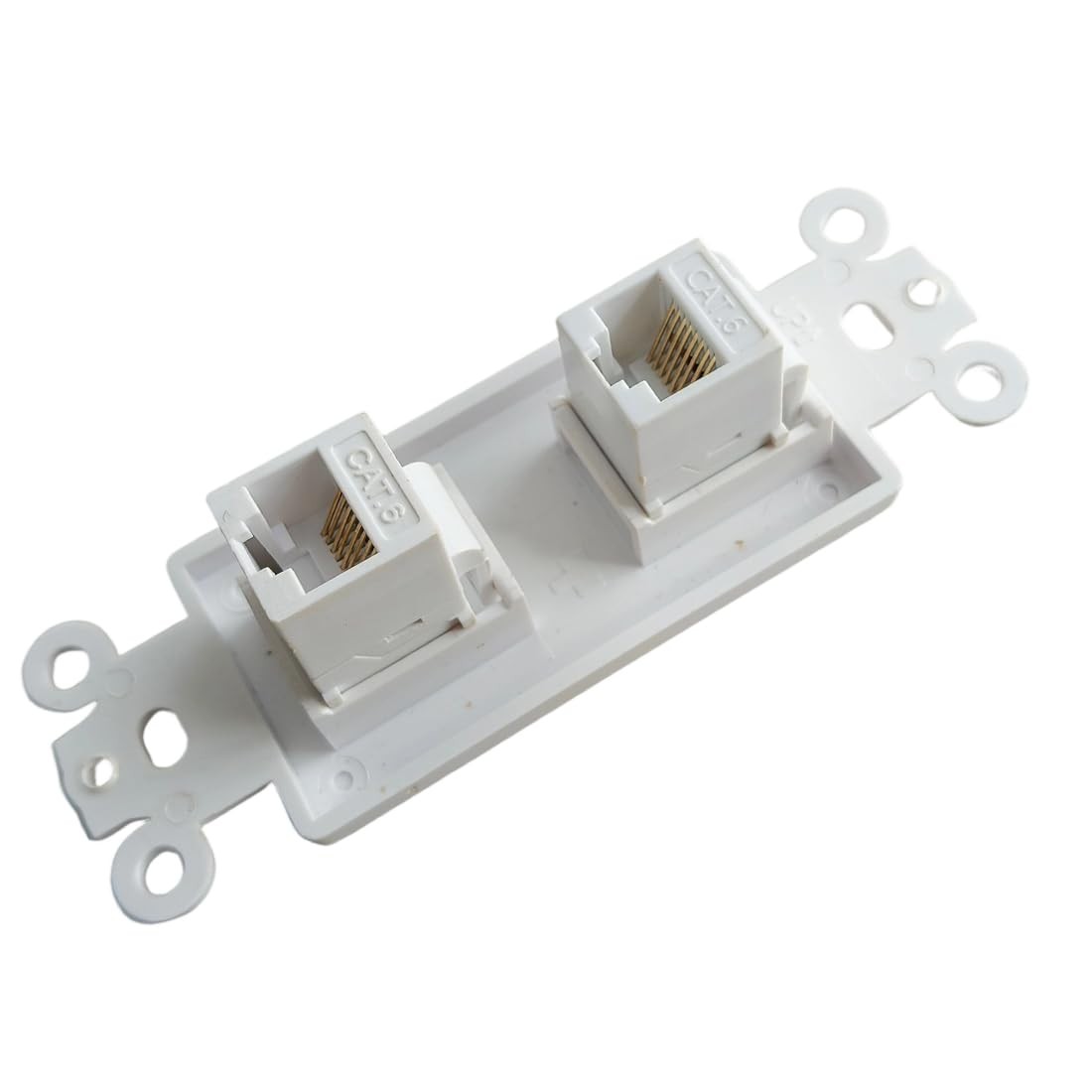 2 Port CAT 6 Ethernet Decora Insert Wall Plate Female to Female – Double CAT6…