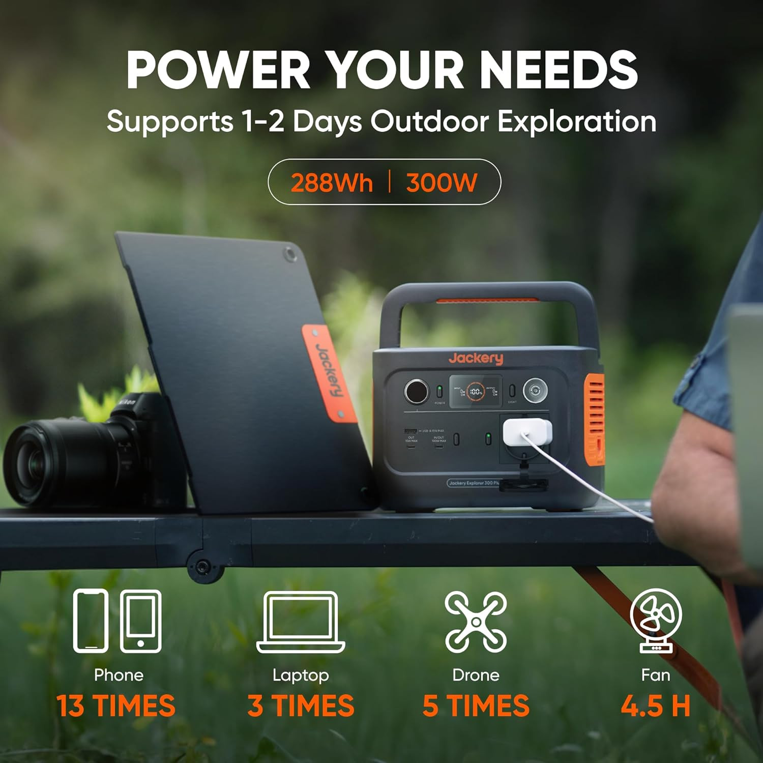 Jackery Refurbished Explorer 300 Plus Portable Power Station, 288Wh Battery