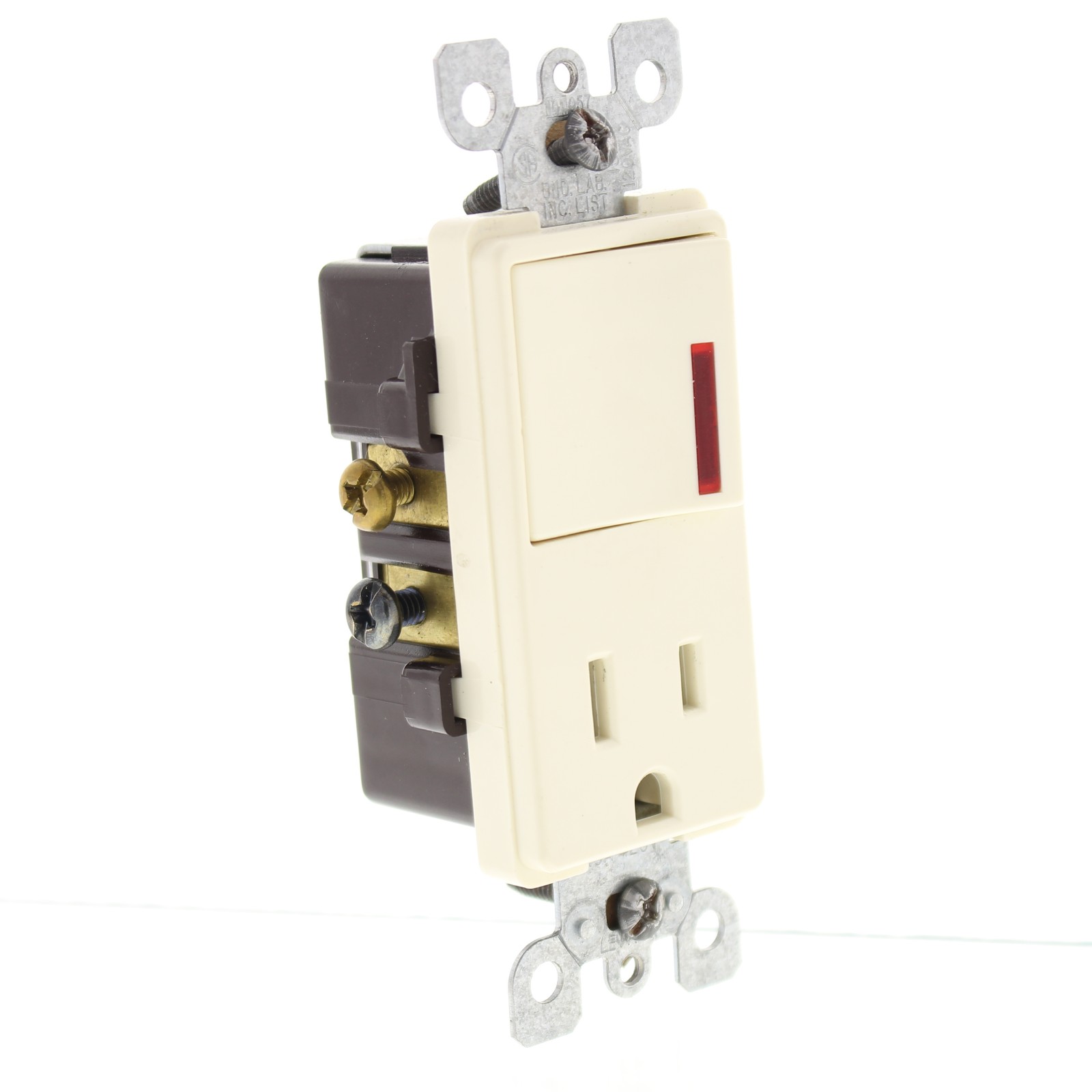 Leviton 5648-A Almond Decora Pilot Light Switch Rocker w/ 15A Receptacle Outlet