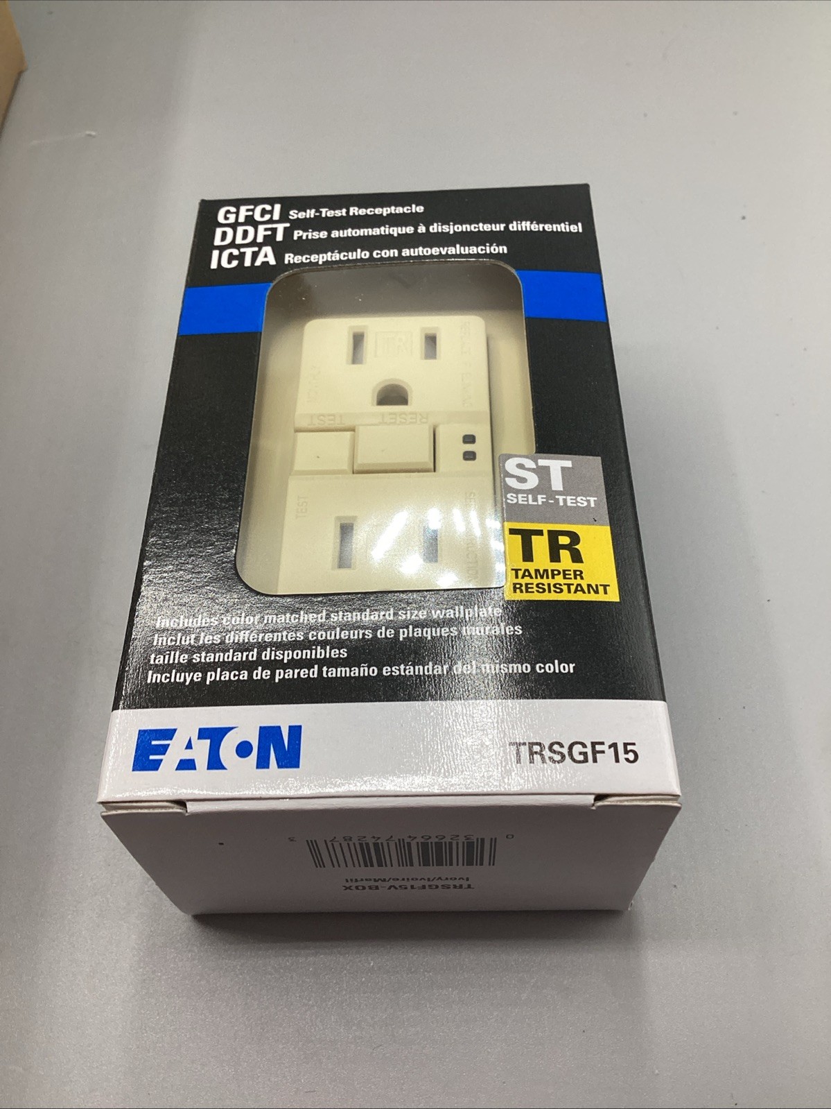 NOB Lot Of 10 Eaton TRSGF15V Ivory GFCI Self-Test Receptacle Outlets 15A TRSGF15