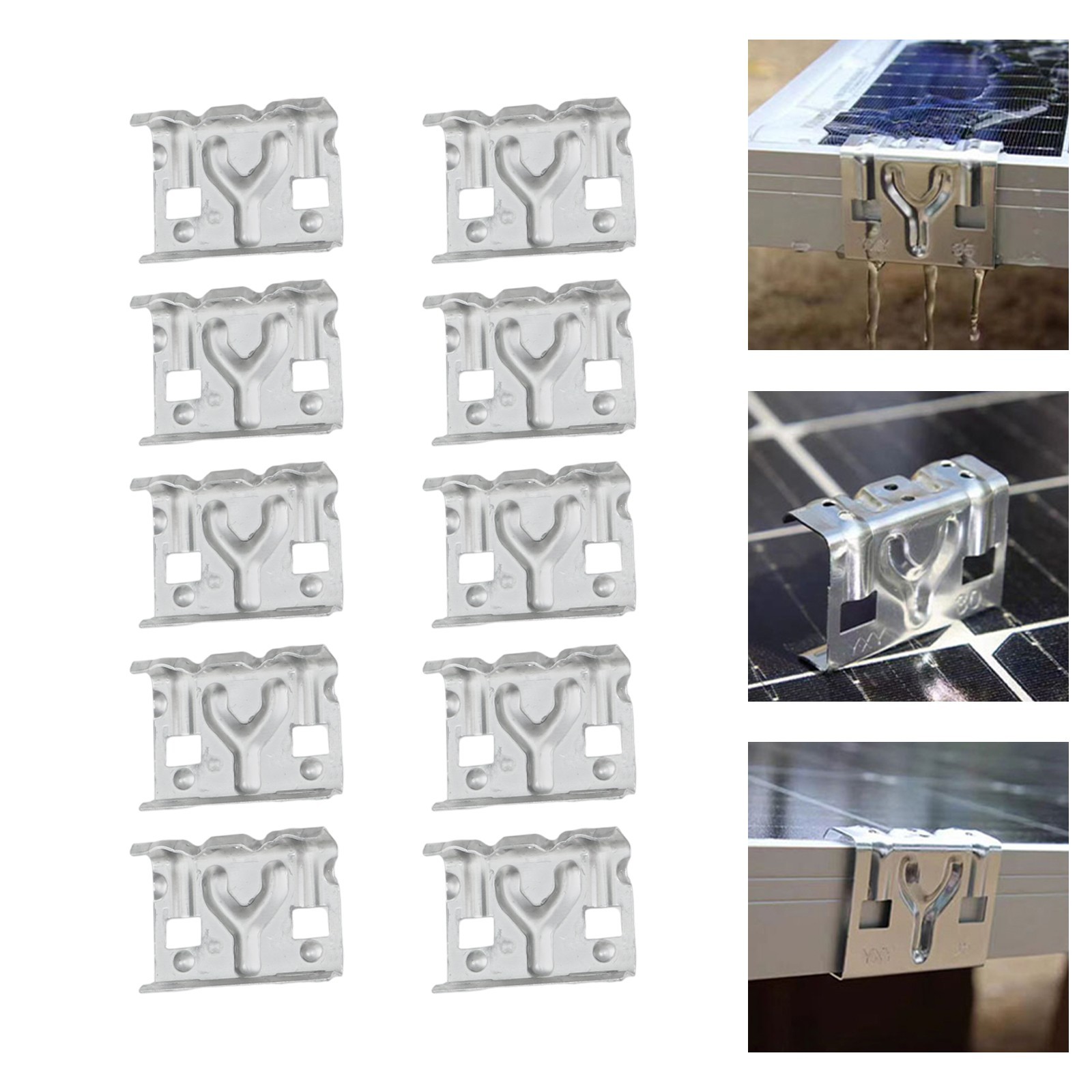 10 Pcs Aluminum Alloy Solar Panel Drain Clips for Efficient Water Drainage