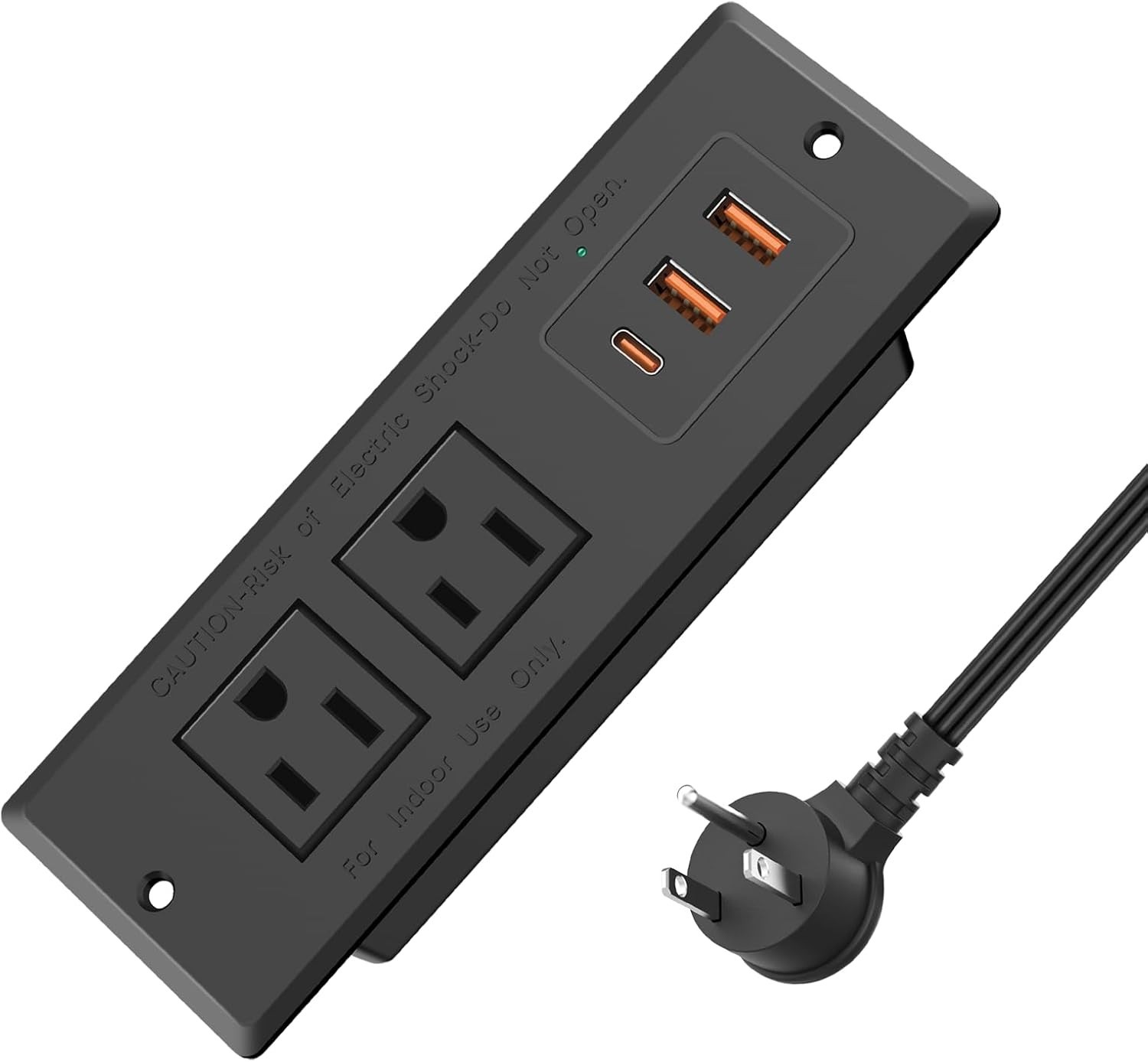 Recessed Power Strip, Flush Mounted Drawer Outlet with PD 20W Fast Charging USB-