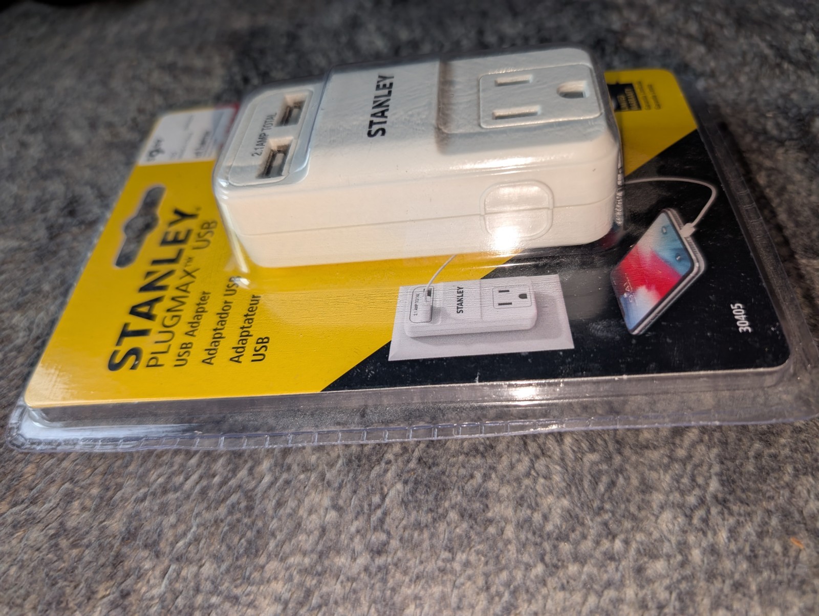 Stanley Plugmax USB Adapter 2.1A & 1 AC Outlet Brand New Sealed! Free Shipping!