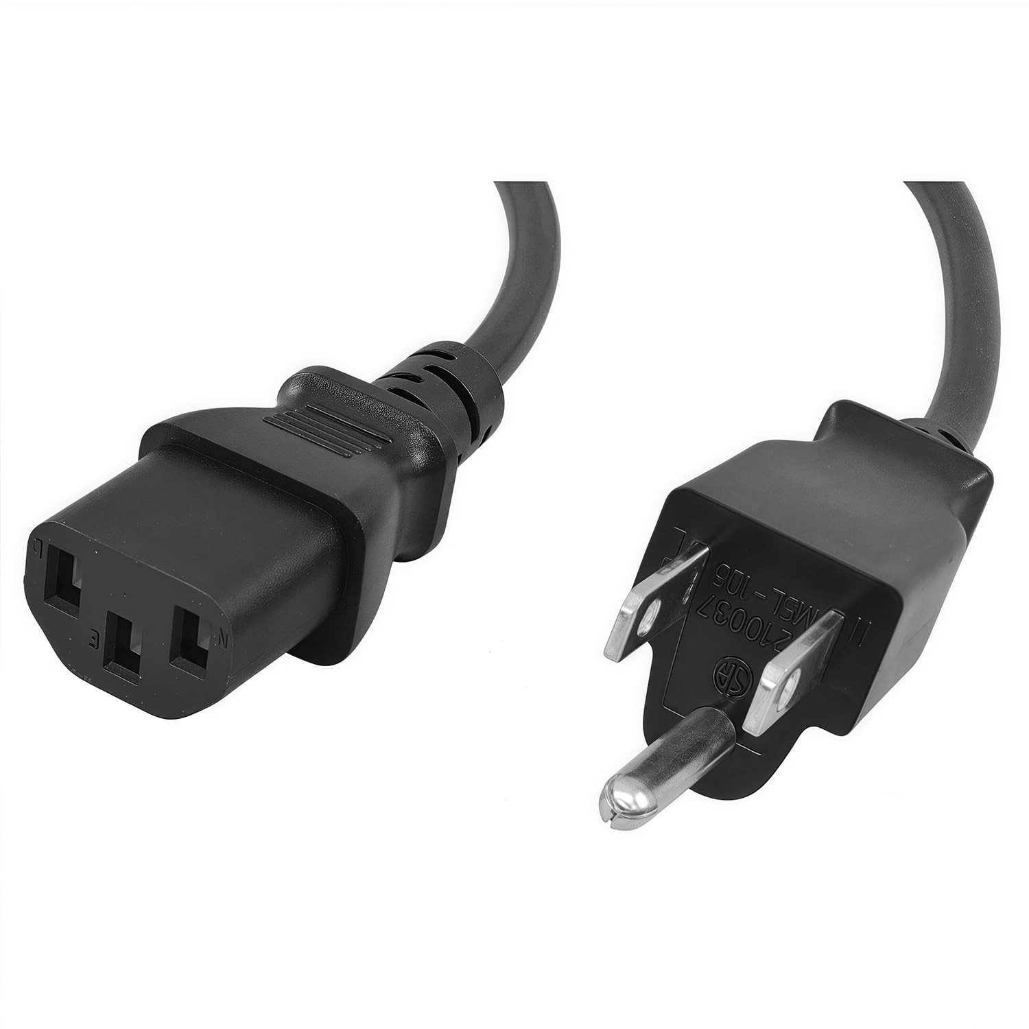Kado 1.5m 3 Prong AC Power Cord, 5 Feet 125 Volts 10 Amps Cable Black