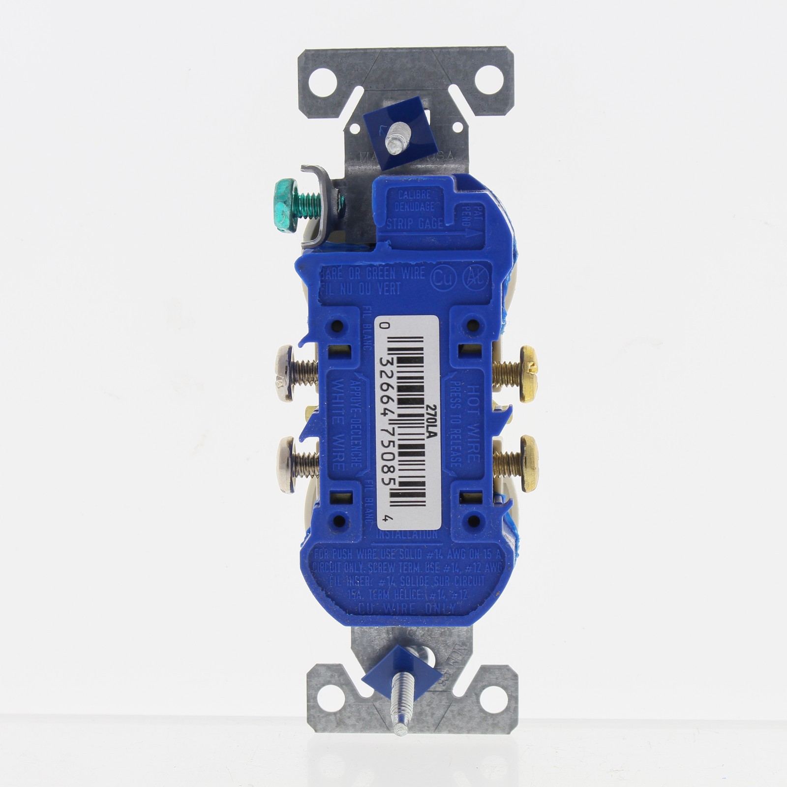 Eaton Lt Almond Residential Duplex Outlet Receptacle NEMA 5-15R 15A Bulk 270LA